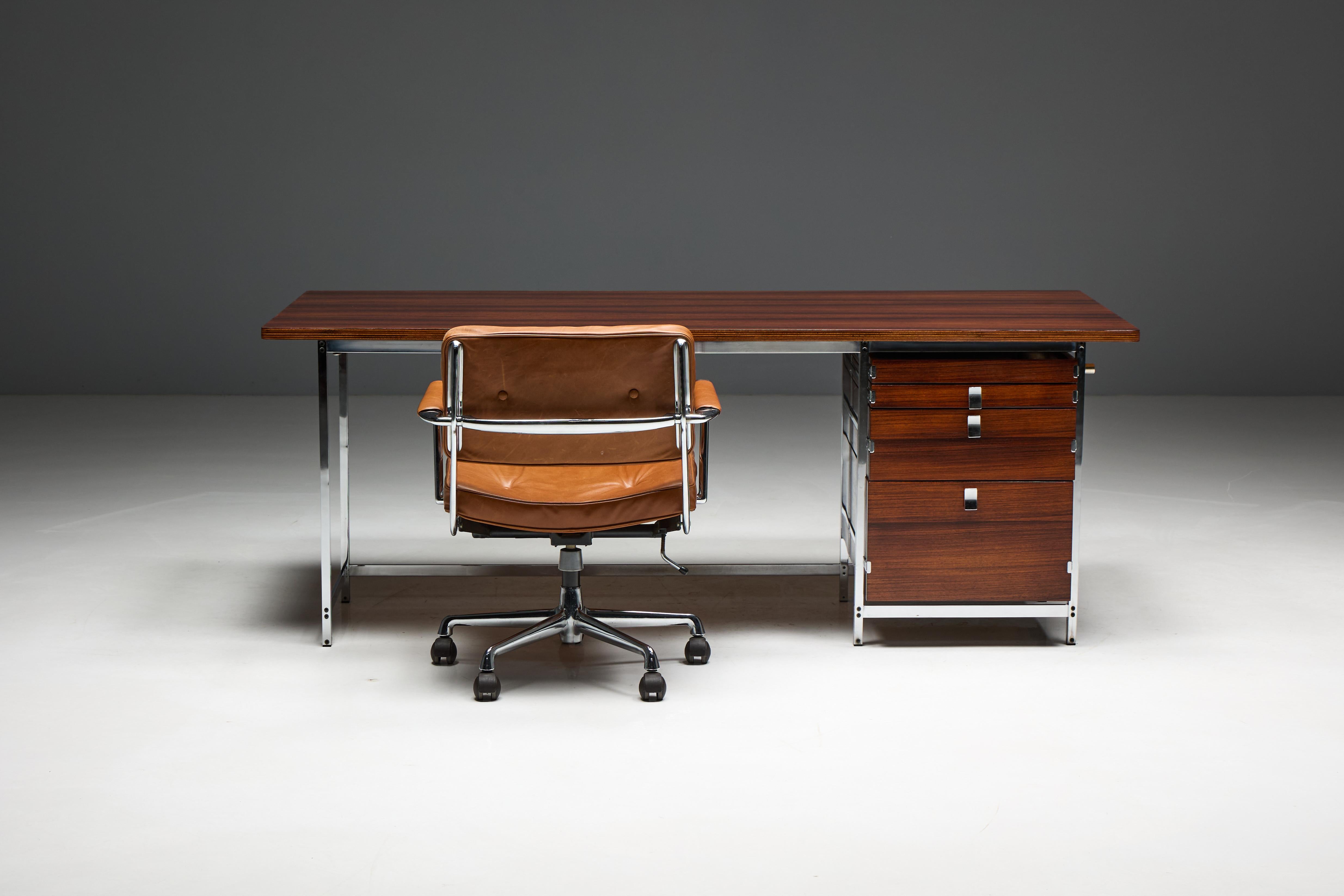 Executive Desk by Jules Wabbes for Mobilier Universel, Belgium, 1950s 8