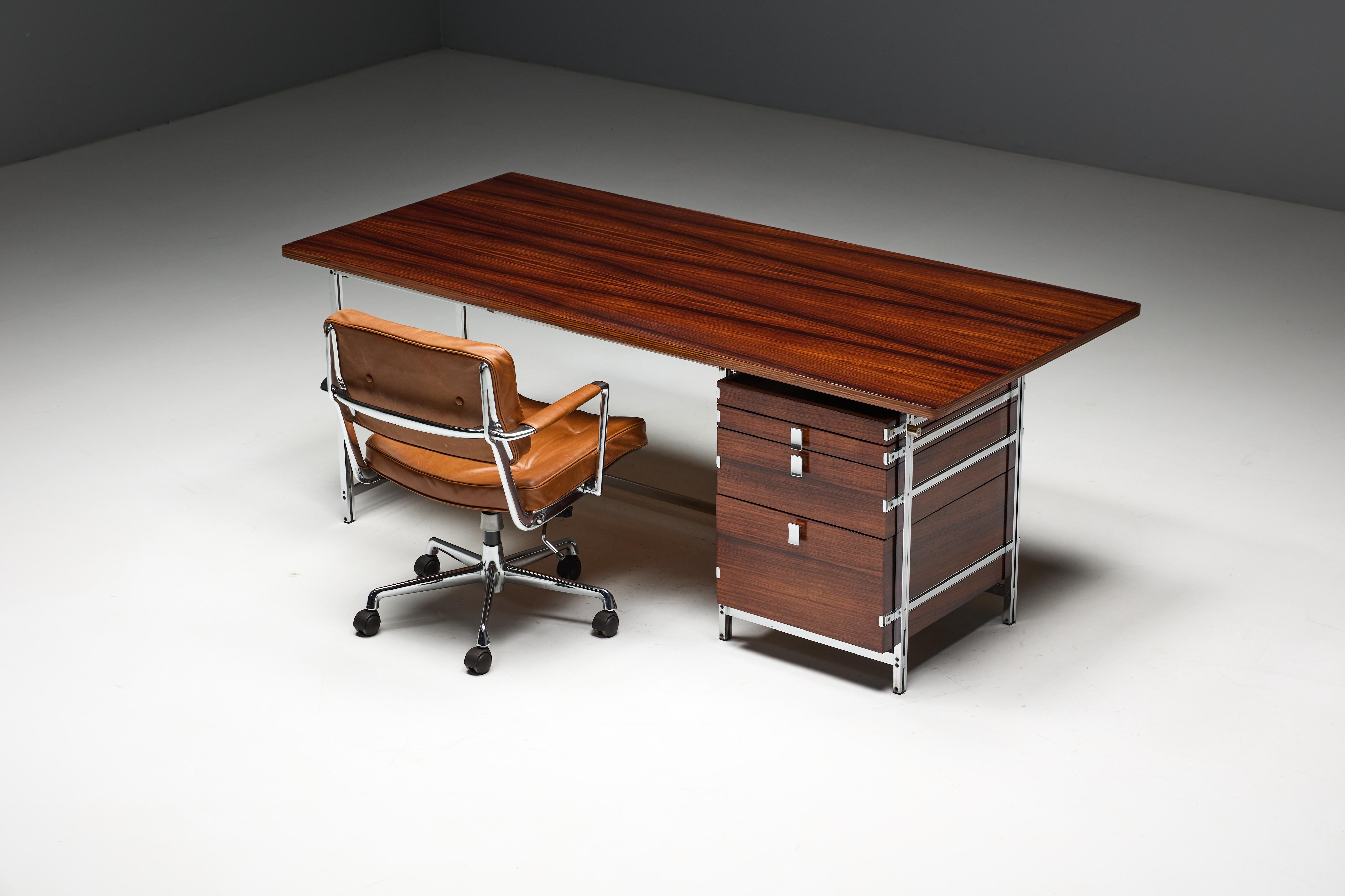 Executive Desk by Jules Wabbes for Mobilier Universel, Belgium, 1950s 9