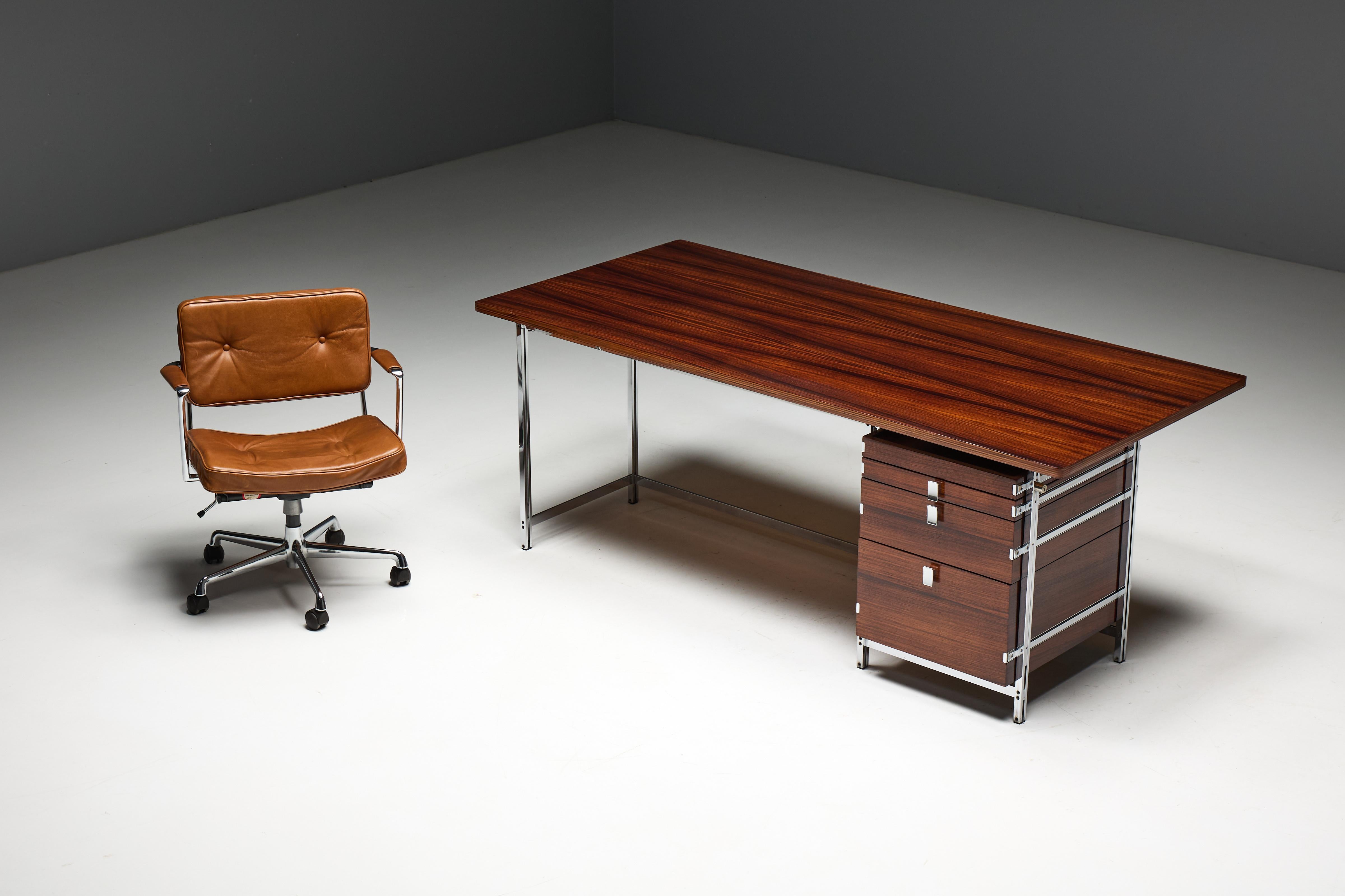 Executive Desk by Jules Wabbes for Mobilier Universel, Belgium, 1950s 10
