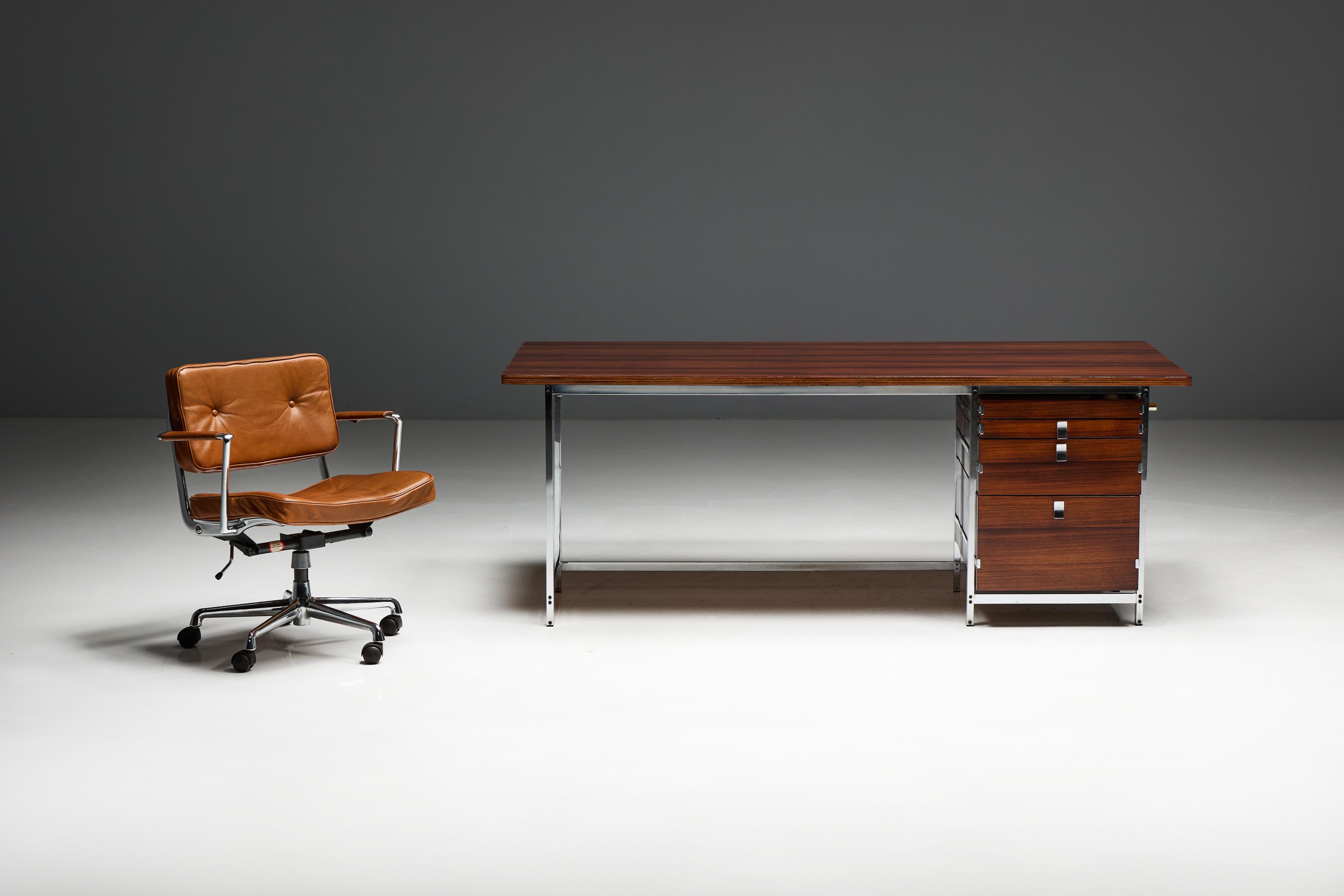Executive Desk by Jules Wabbes for Mobilier Universel, Belgium, 1950s 11