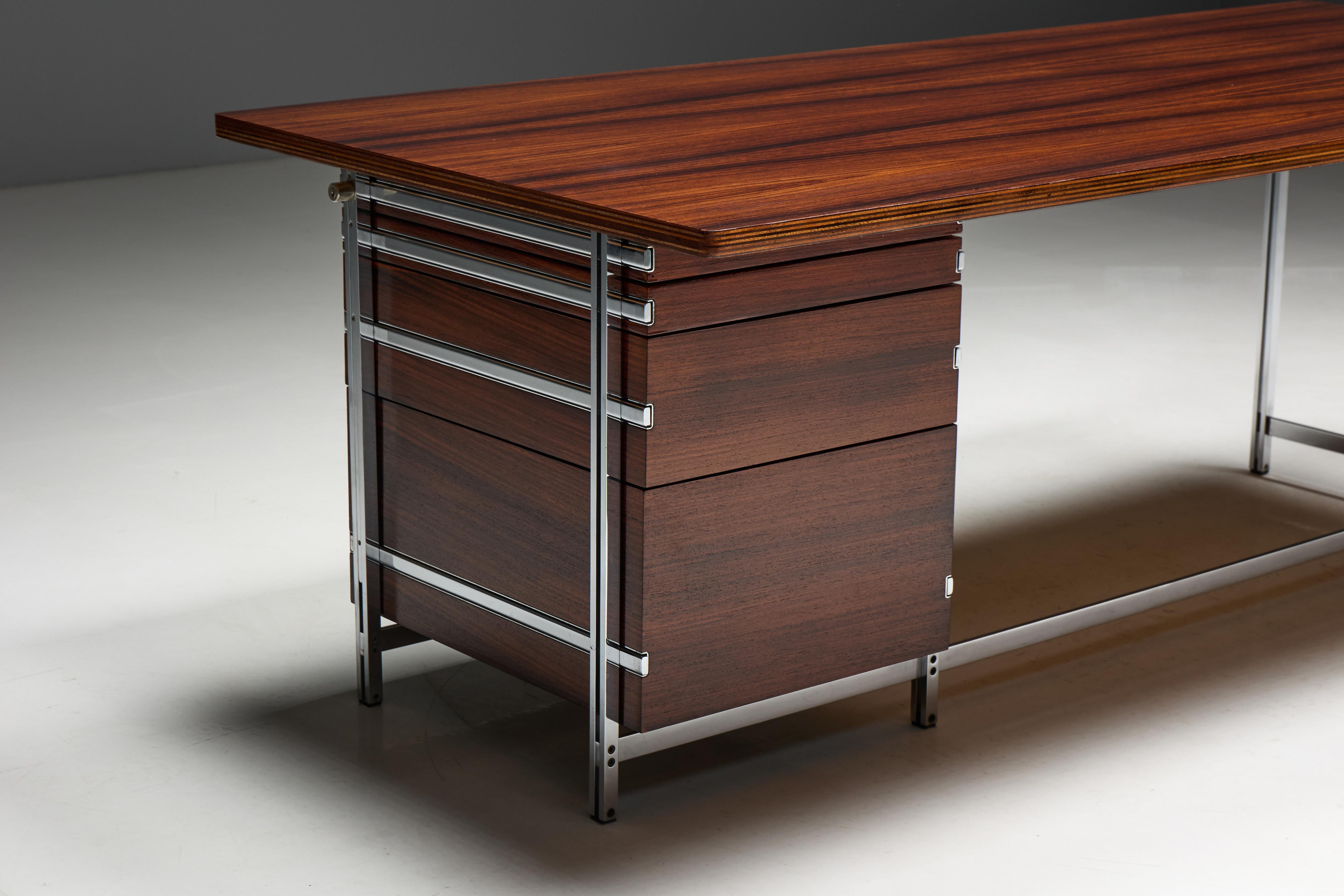 Executive Desk by Jules Wabbes for Mobilier Universel, Belgium, 1950s 12
