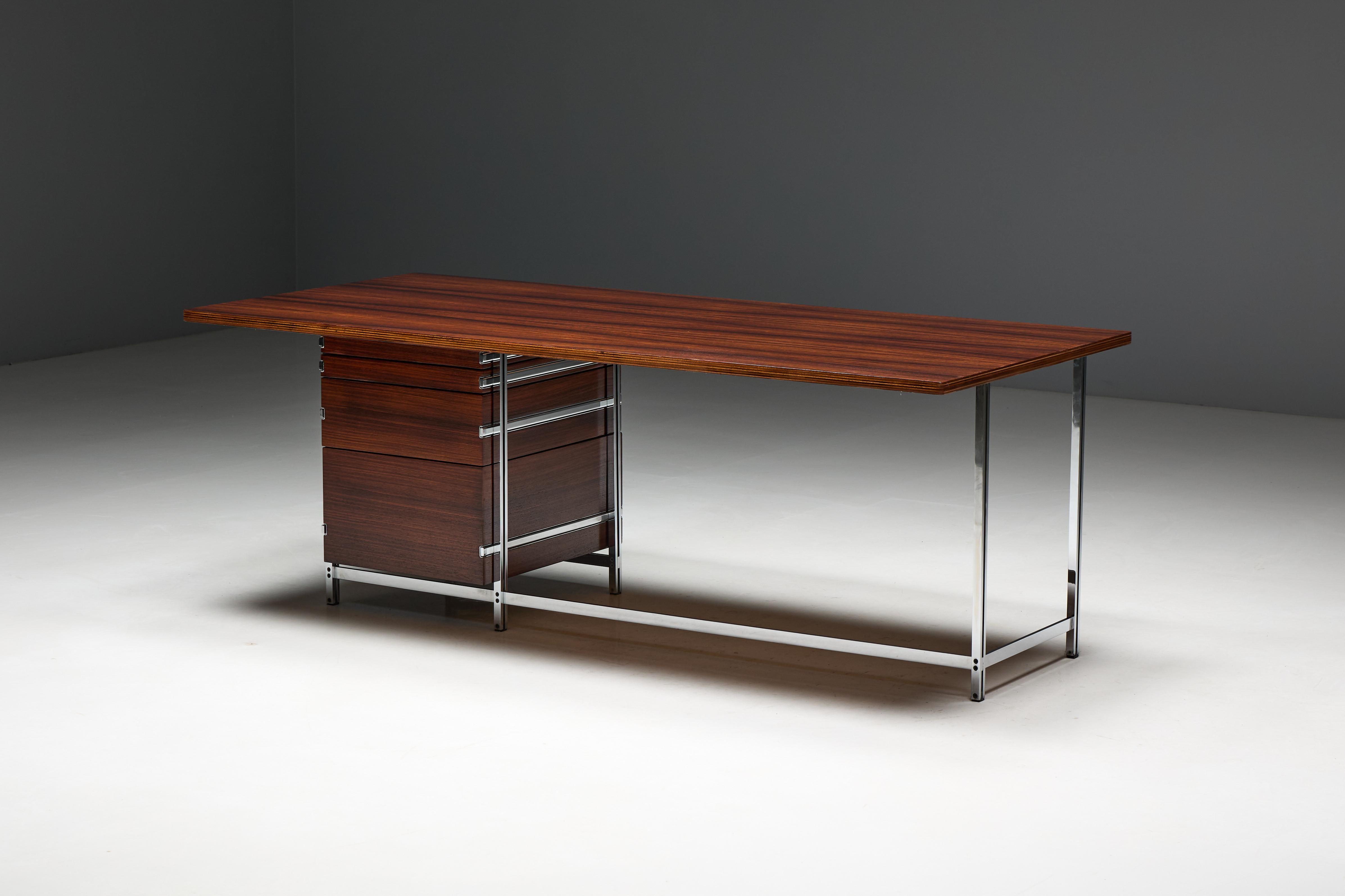 Executive Desk by Jules Wabbes for Mobilier Universel, Belgium, 1950s 13