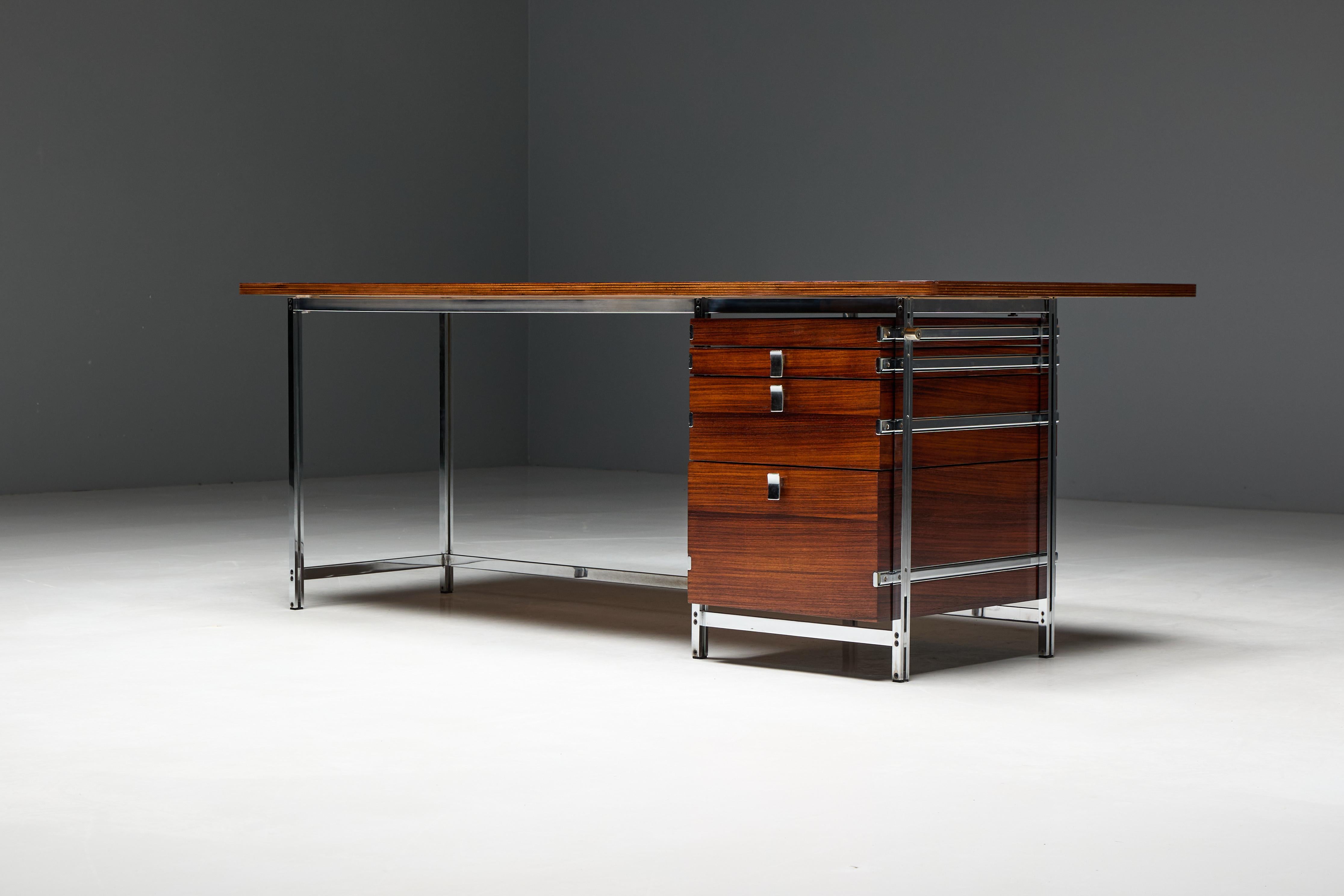 Executive Desk by Jules Wabbes for Mobilier Universel, Belgium, 1950s In Excellent Condition In Antwerp, BE