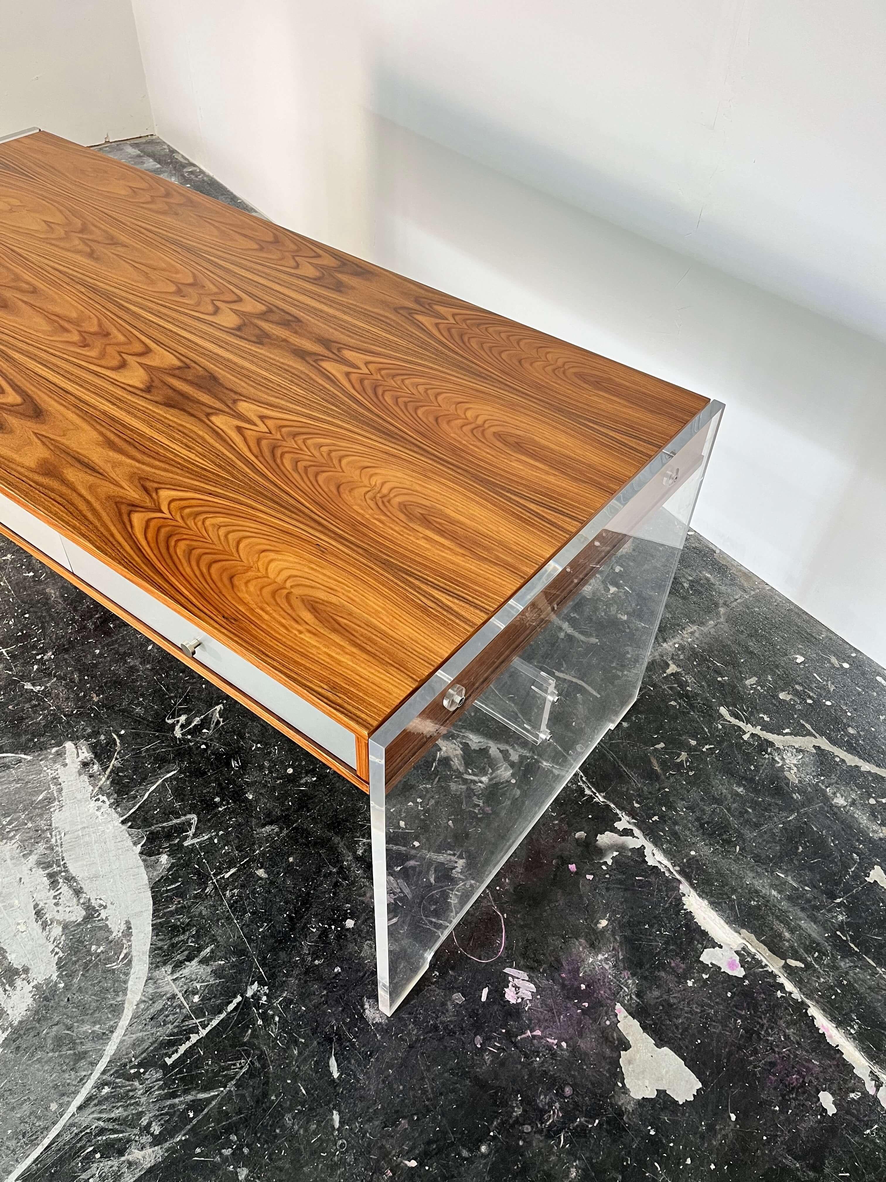 Lucite Executive Desk By Poul Norreklit for Georg Petersen Møbelfabrik in Denmark For Sale