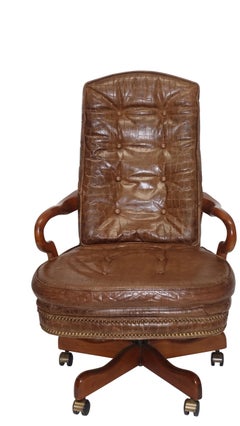 Executive Desk Chair with Alligator Embossed Leather