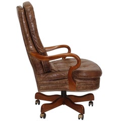 Executive Desk Chair with Alligator Embossed Leather