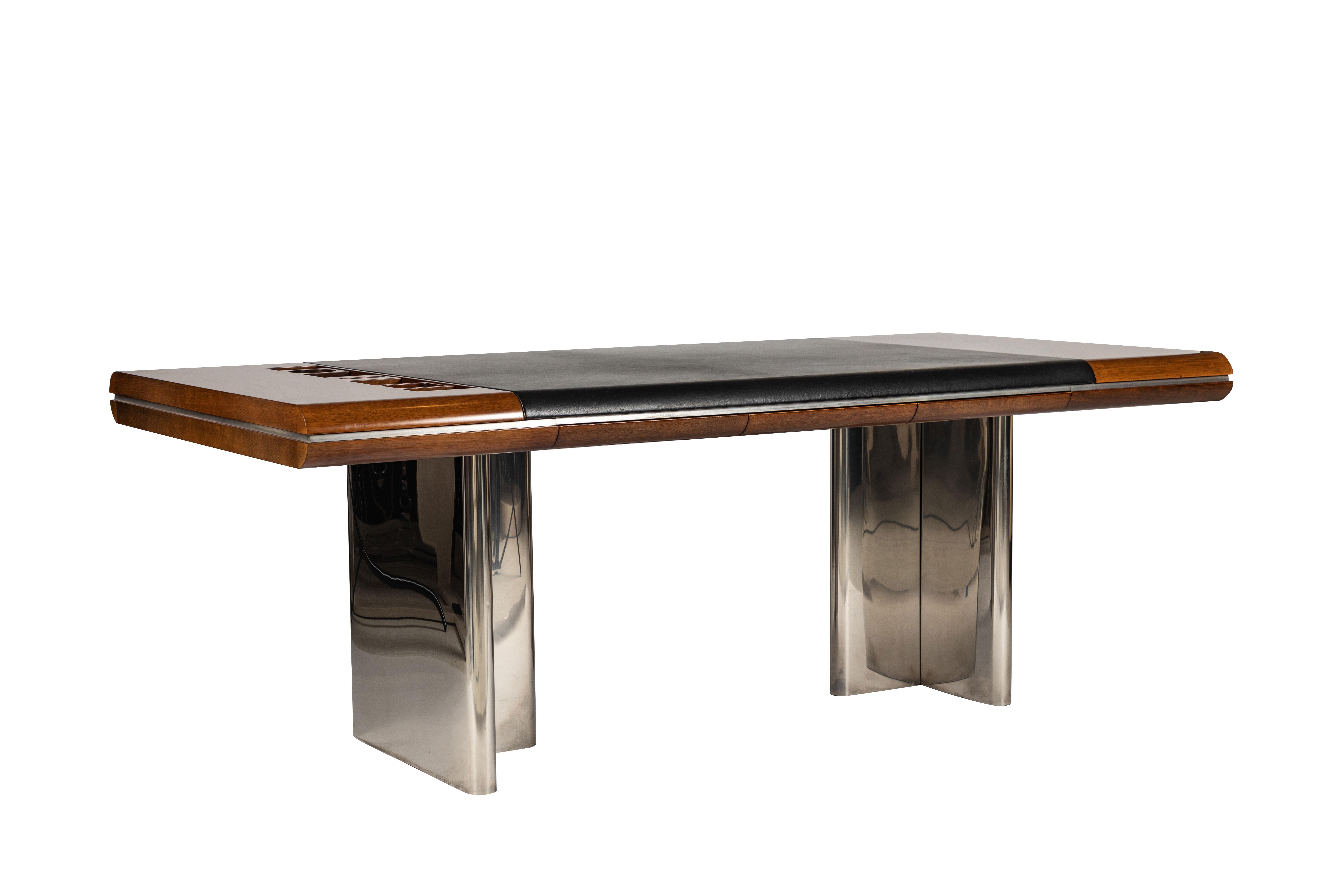 Mid-Century Modern Executive Desk Designed by Hans Von Klier for Gruppo Skipper