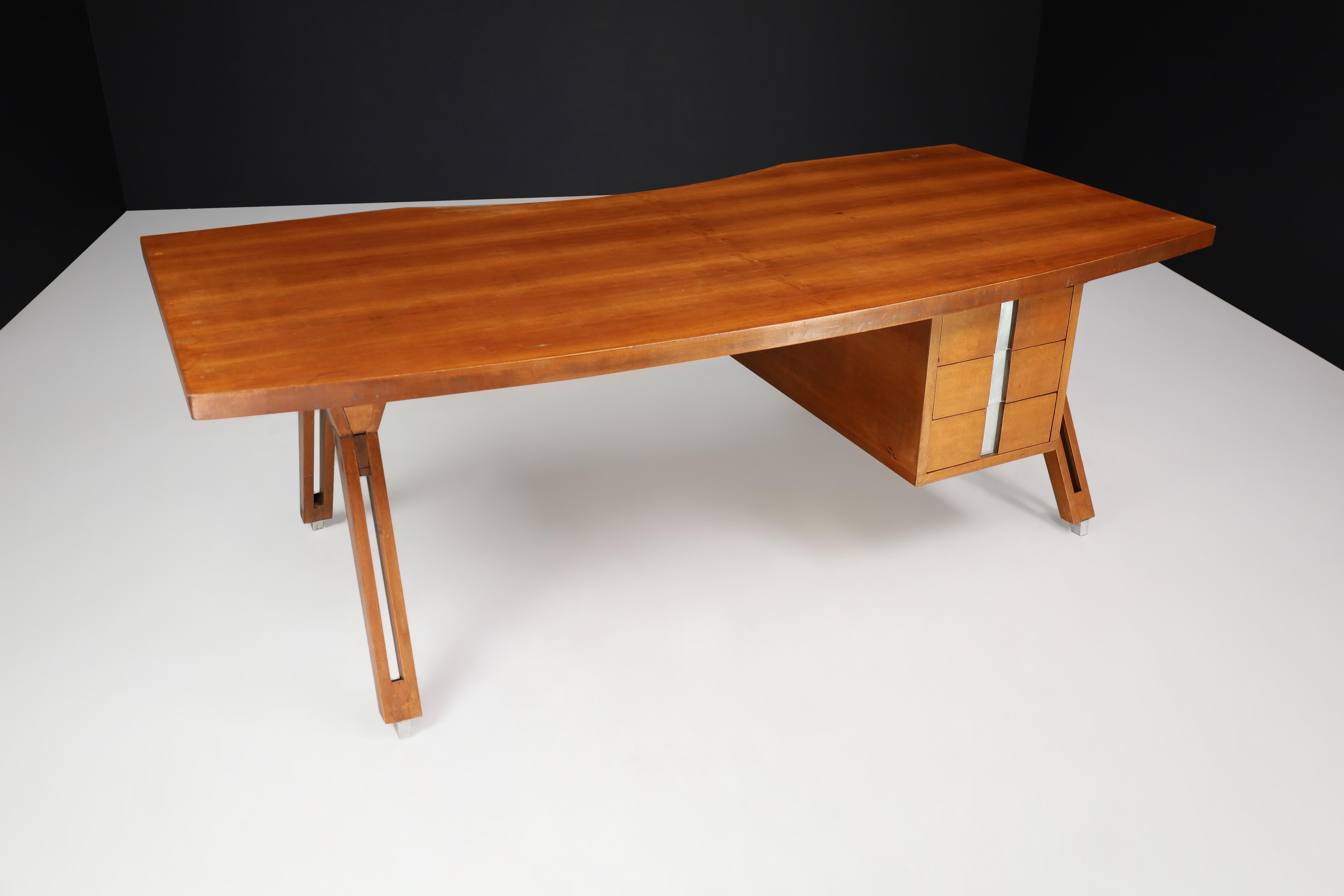 Ico Parisi For MIM Roma Executive Desk, Italy, 1950s.

Executive Desk Designed By Ico Parisi For MIM Roma Italy 1950s. A lovely 1950 presidential desk. Modernist, blond polished wood with steel inserts. The desk is in excellent original condition.