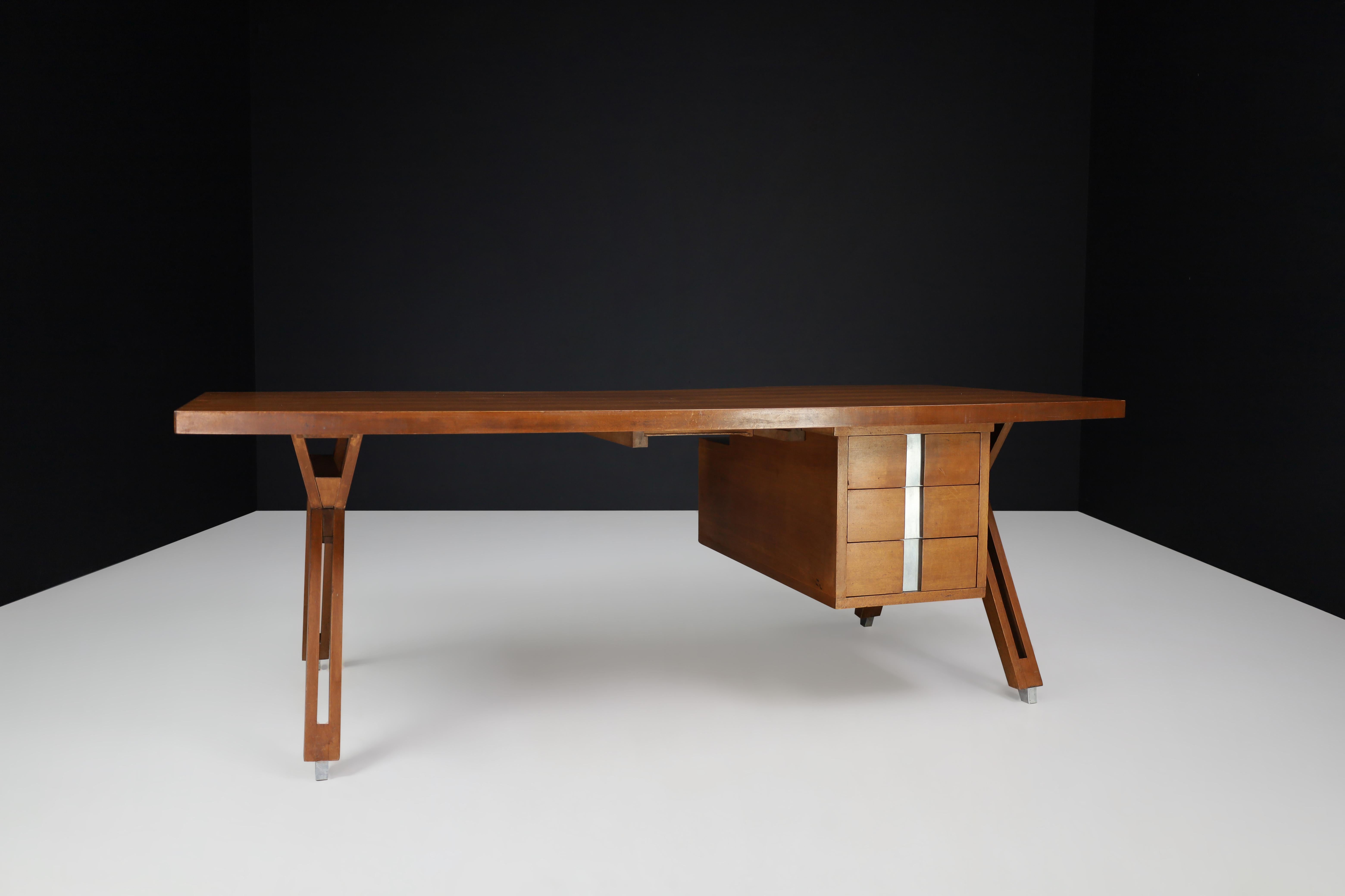 Mid-Century Modern Executive Desk Designed by Ico Parisi for Mim Roma, Italy, 1950s