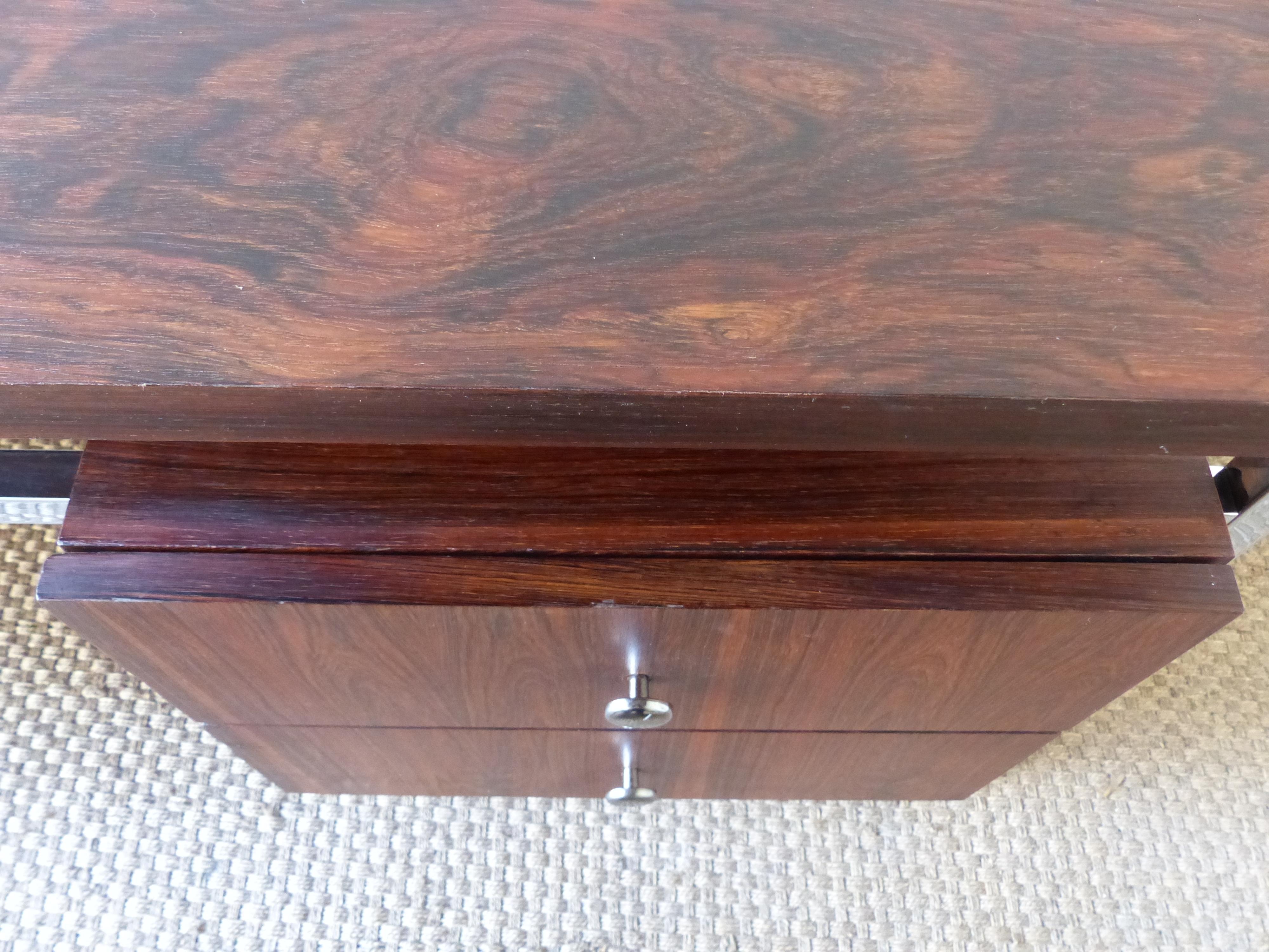 Executive Desk in Chromed and Rosewood, circa 1970 For Sale 12