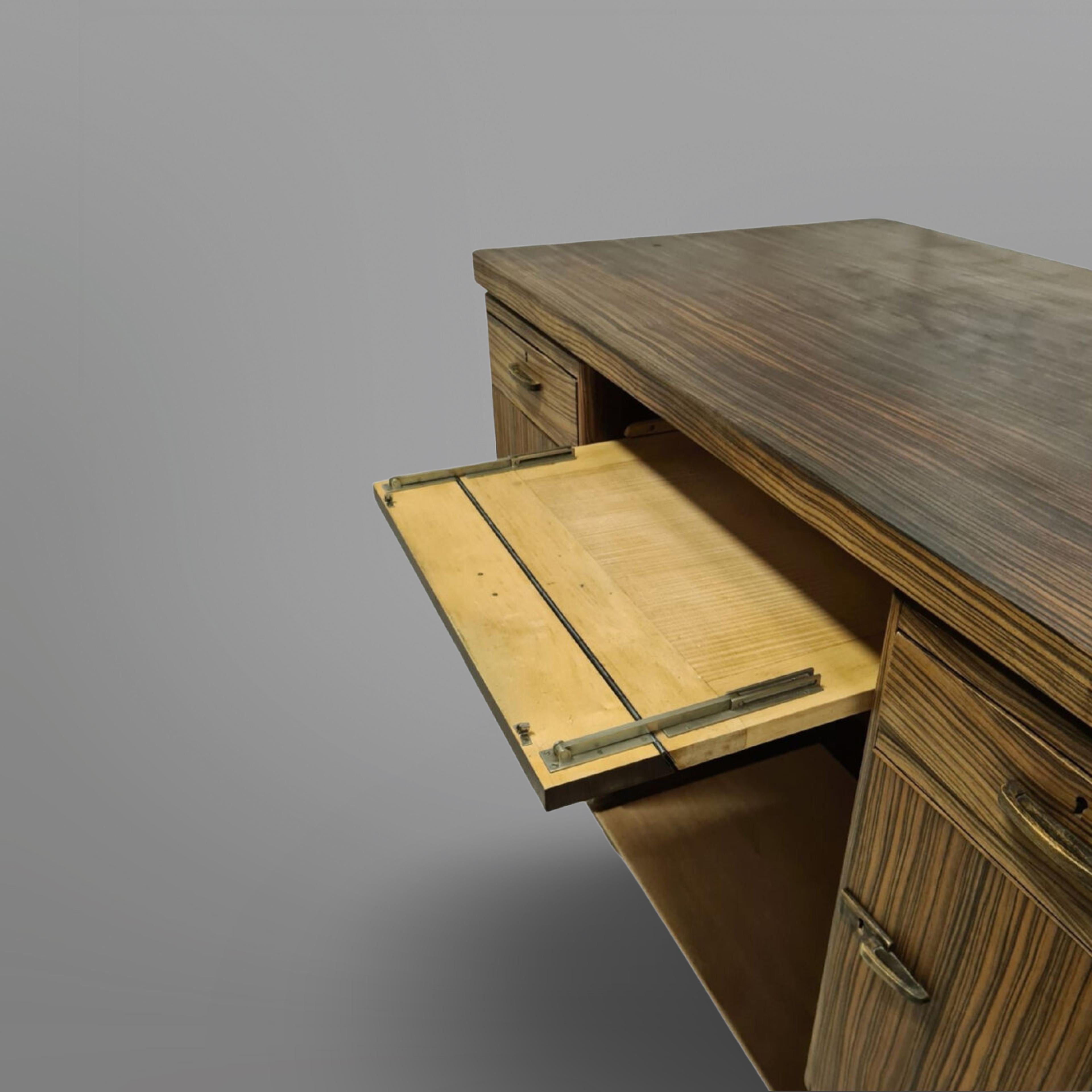 Executive desk in Macassar ebony by Pander & zn, Netherlands 1930s For Sale 4
