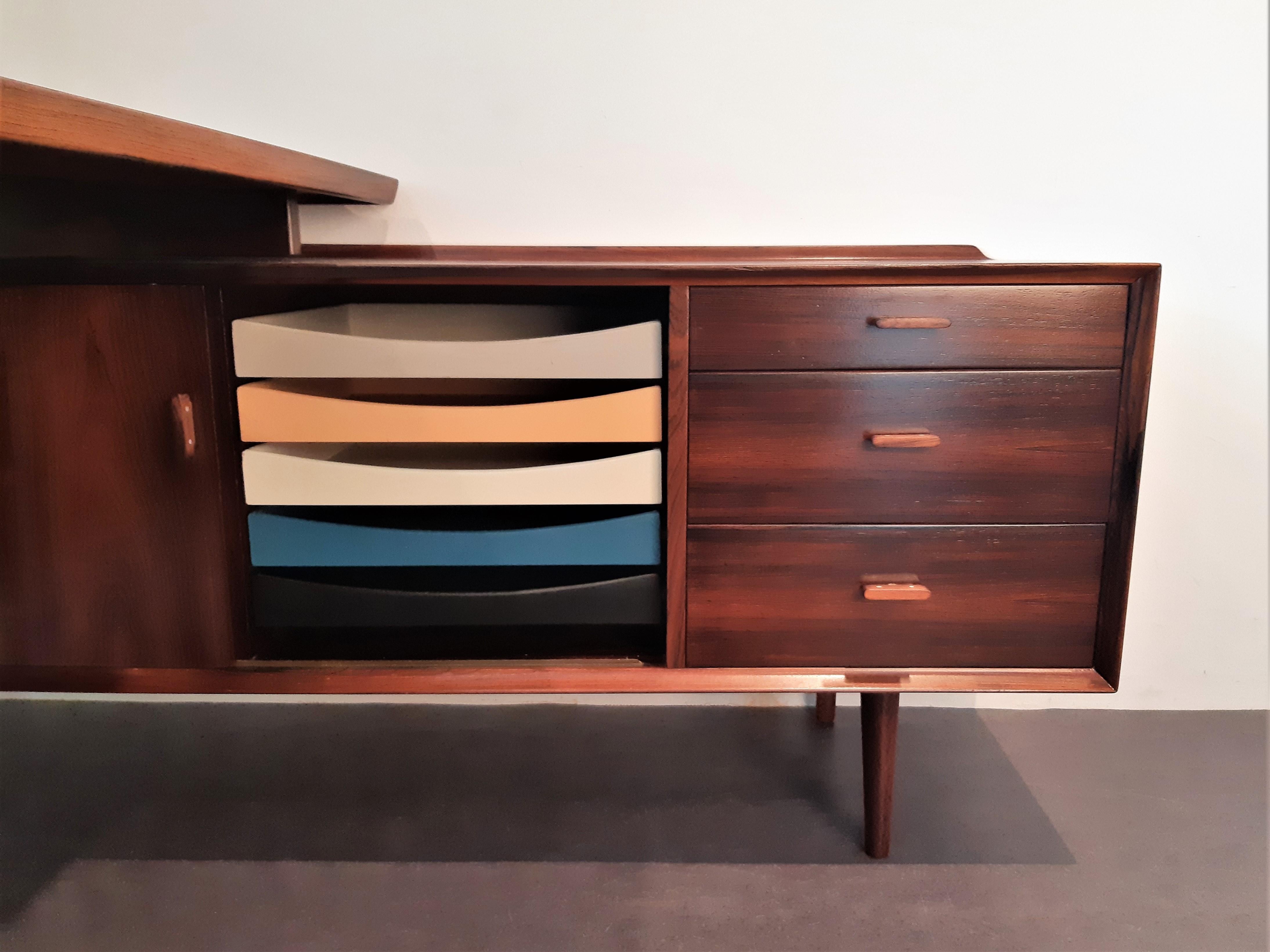 Mid-20th Century Executive Desk in Rosewood by Arne Vodder for Sibast Møbelfabrik, Denmark 1950's