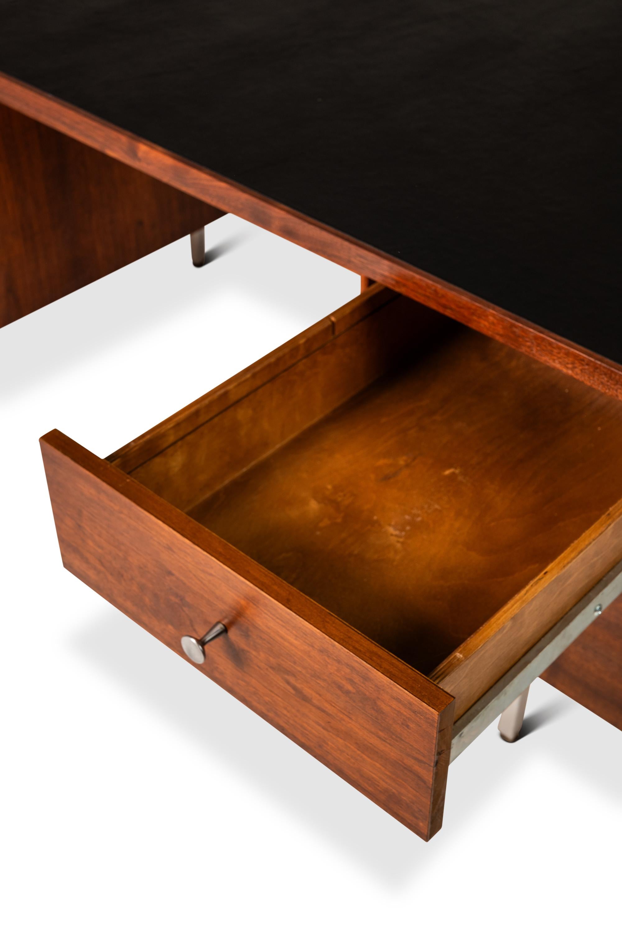 Executive Desk in Walnut by Costa Mesa After George Nelson, USA, c. 1960's 1