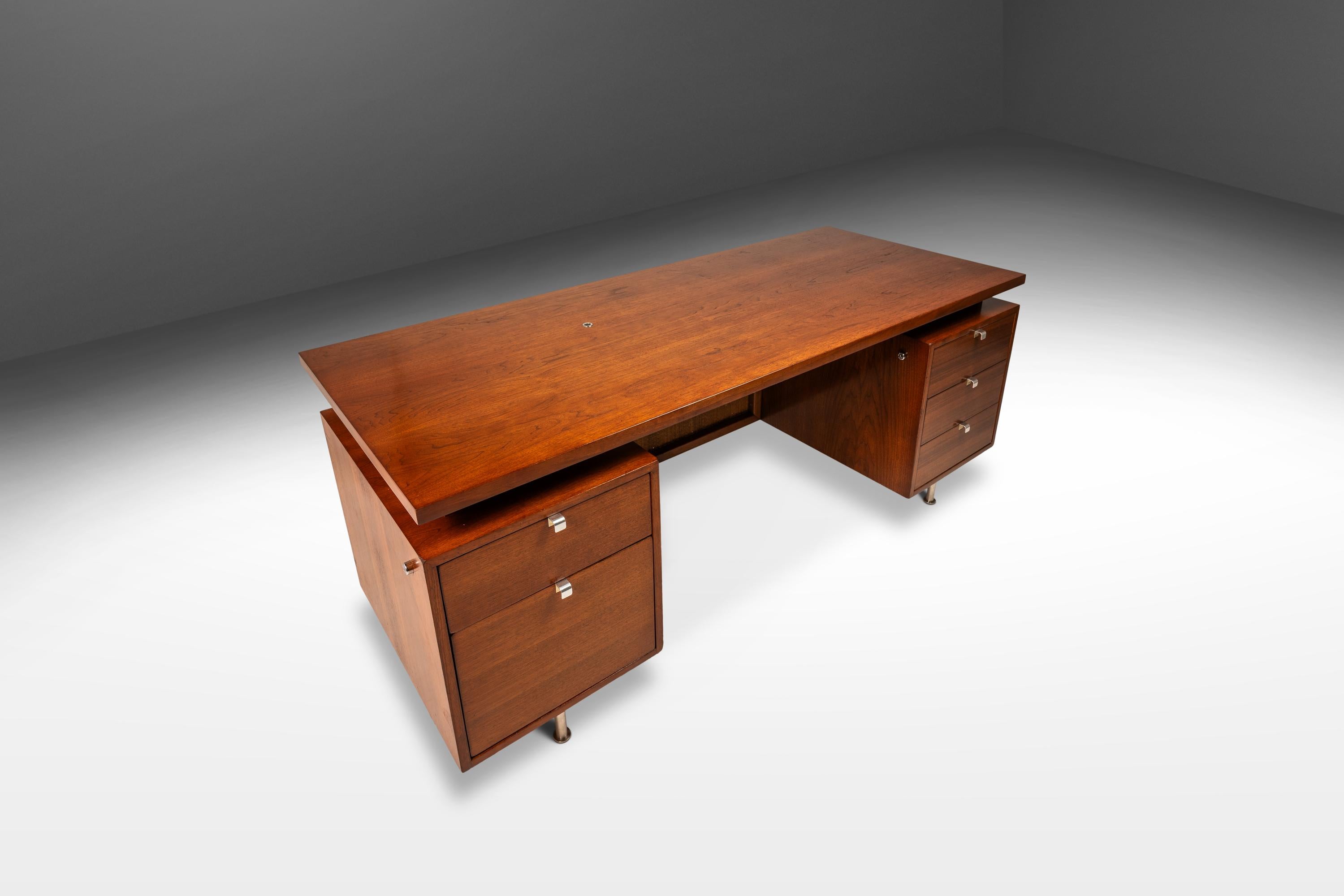 Executive Desk in Walnut by George Nelson for Herman Miller, USA, c. 1960's 5