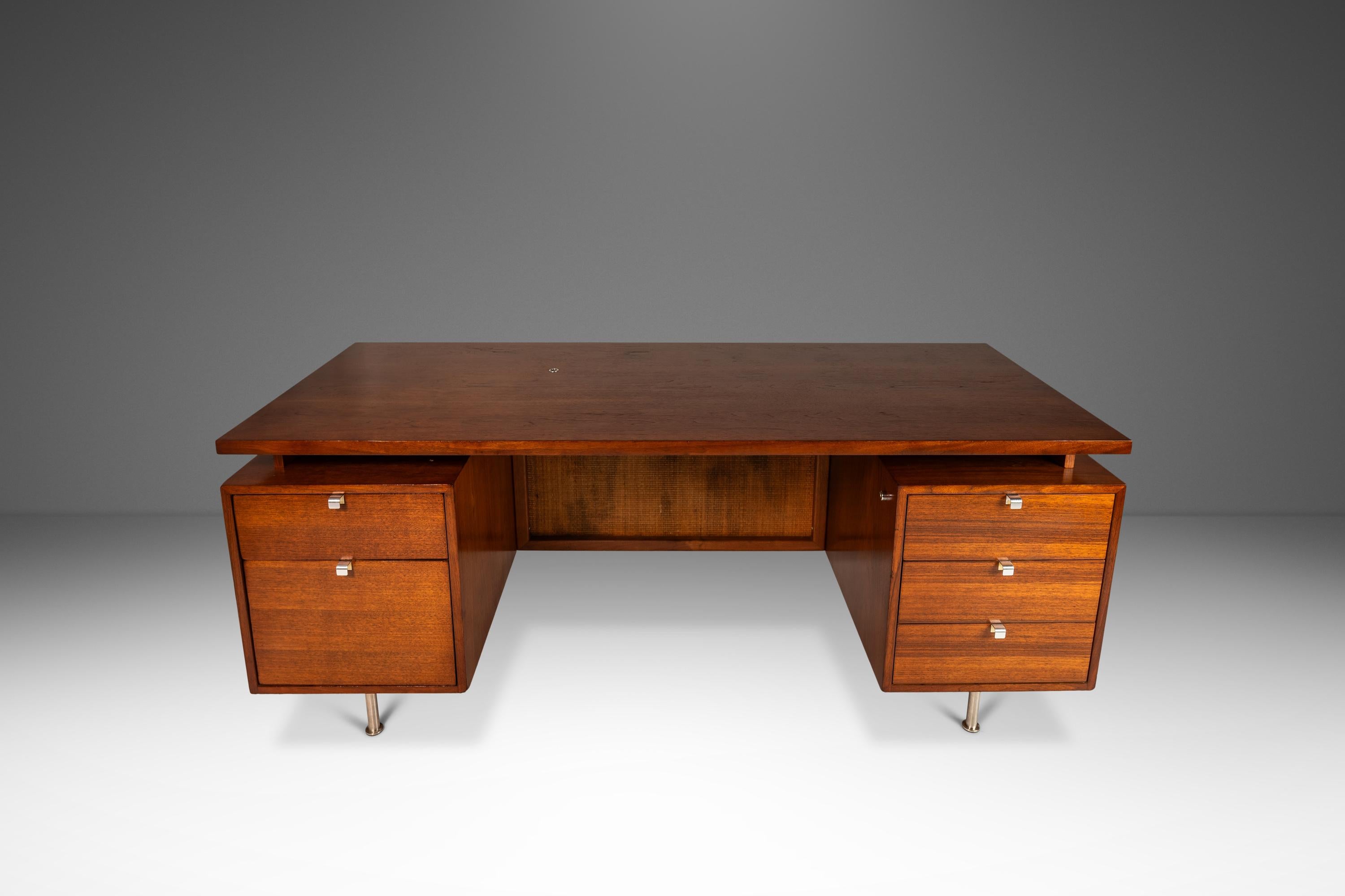 Executive Desk in Walnut by George Nelson for Herman Miller, USA, c. 1960's 6