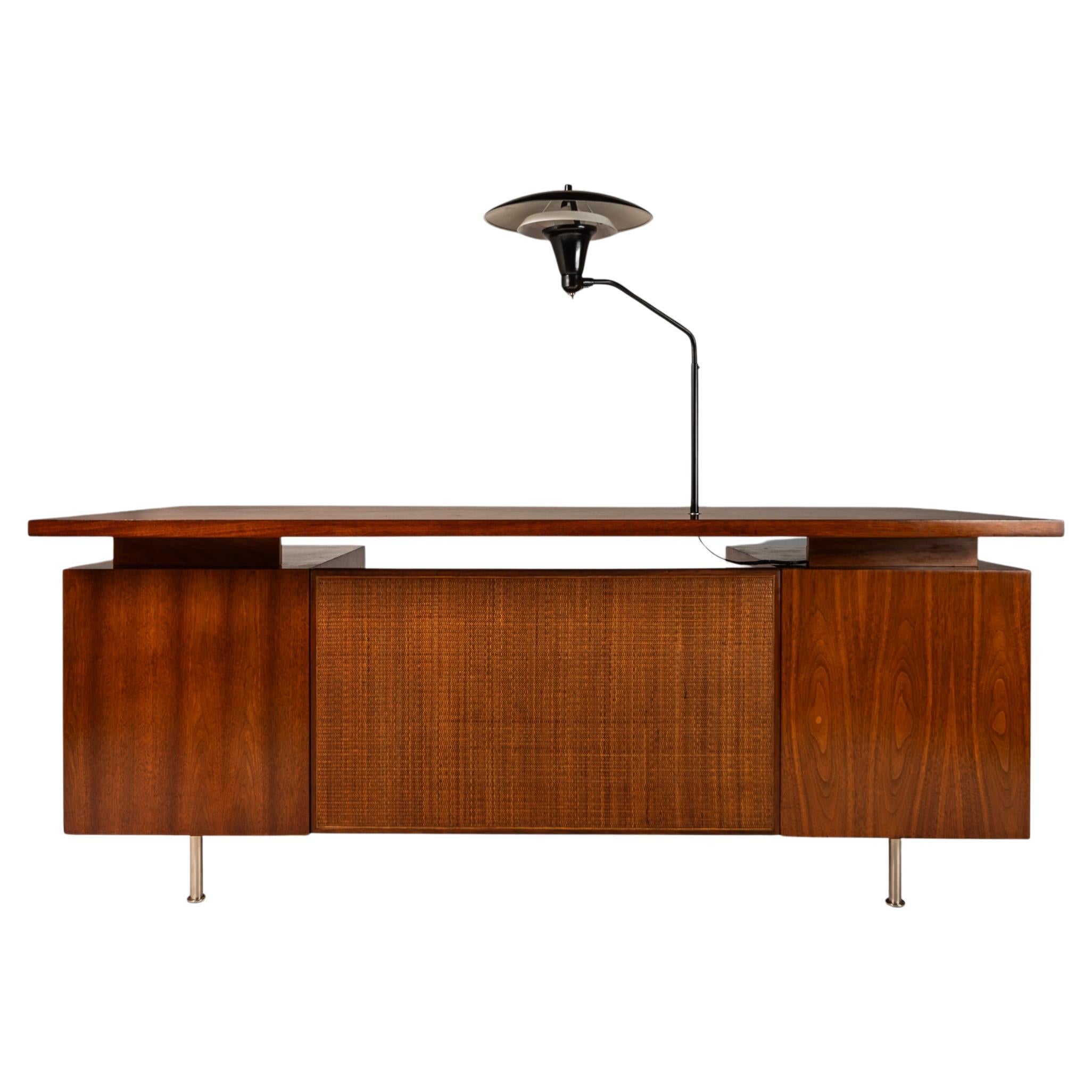 Executive Desk in Walnut by George Nelson for Herman Miller, USA, c. 1960's