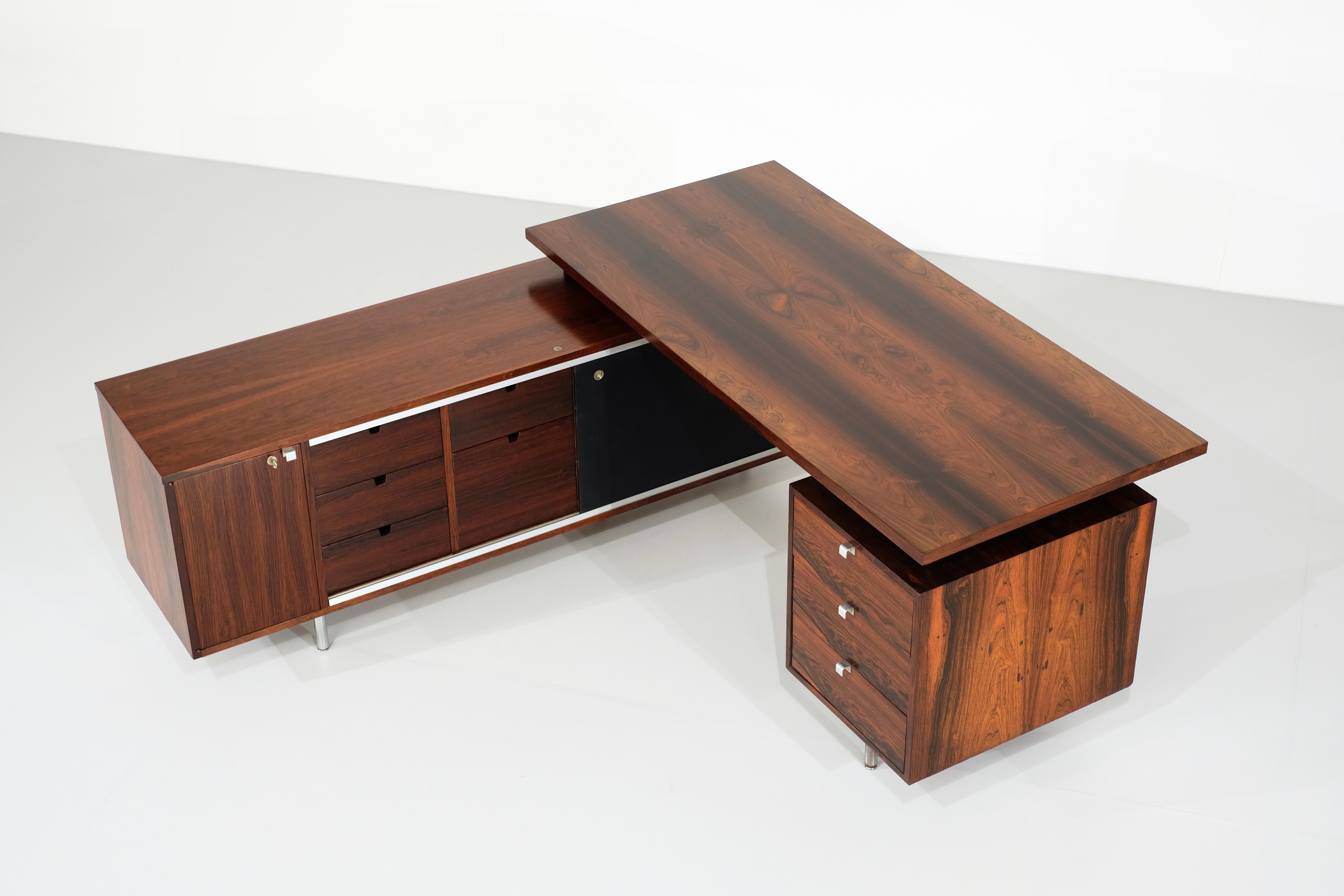 Wood Executive Desk Series 9000 by George Nelson for Herman Miller, USA 1960s.