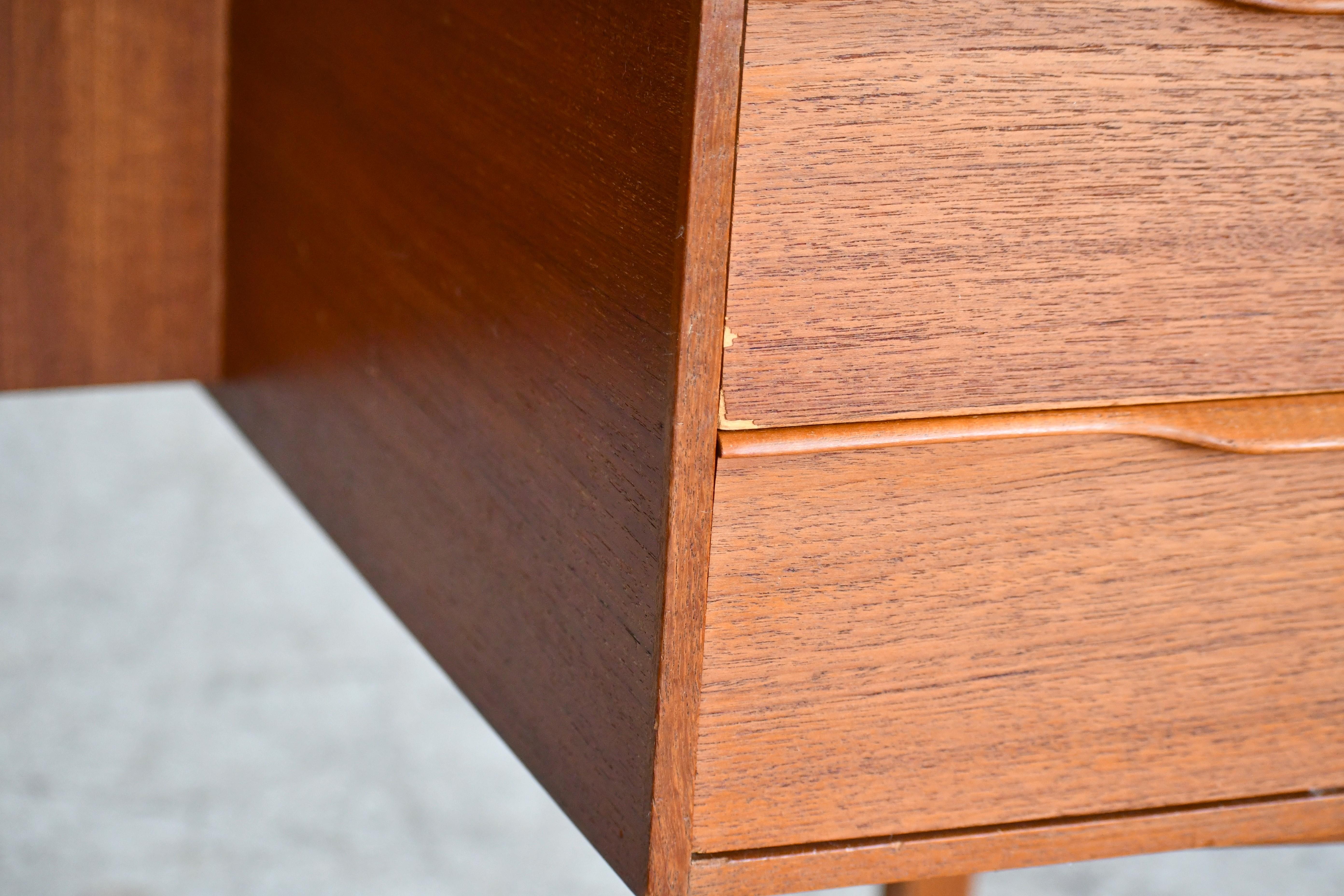 Danish Executive Desk with Floating Top in Teak Near Mint Condition, Denmark 1960s For Sale