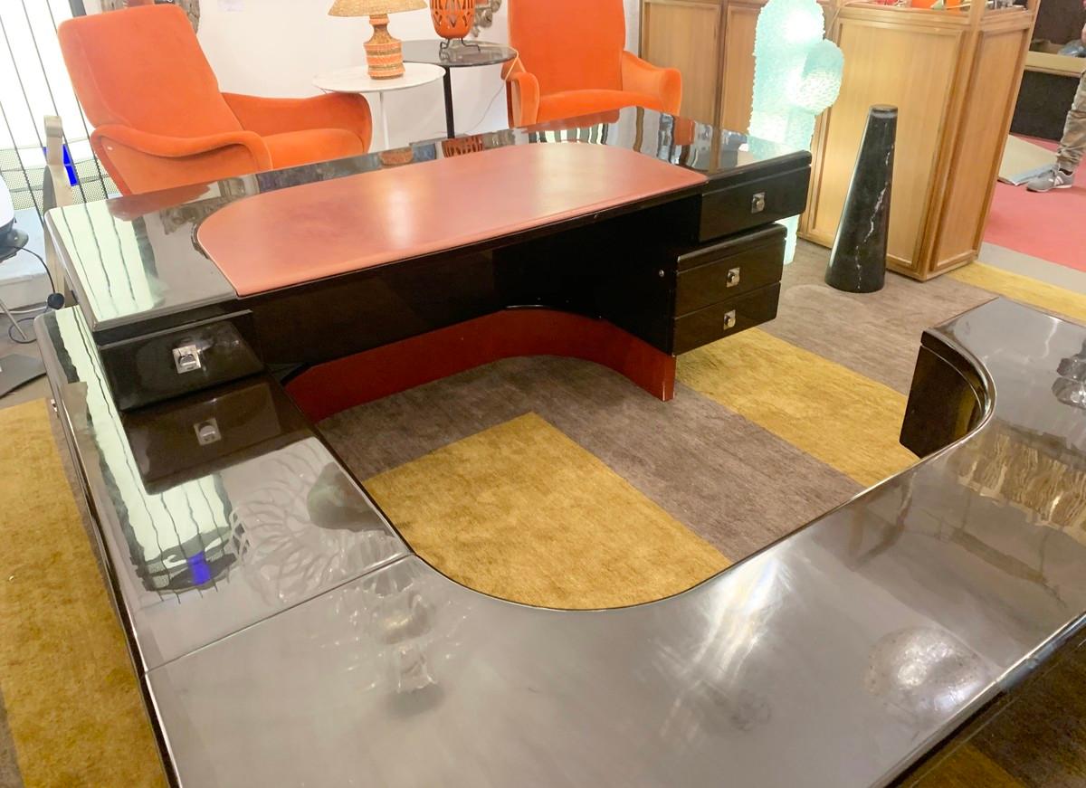 Executive Ebony Desk by Fabio Lency for Bernini, 1970s In Good Condition In Brussels, BE