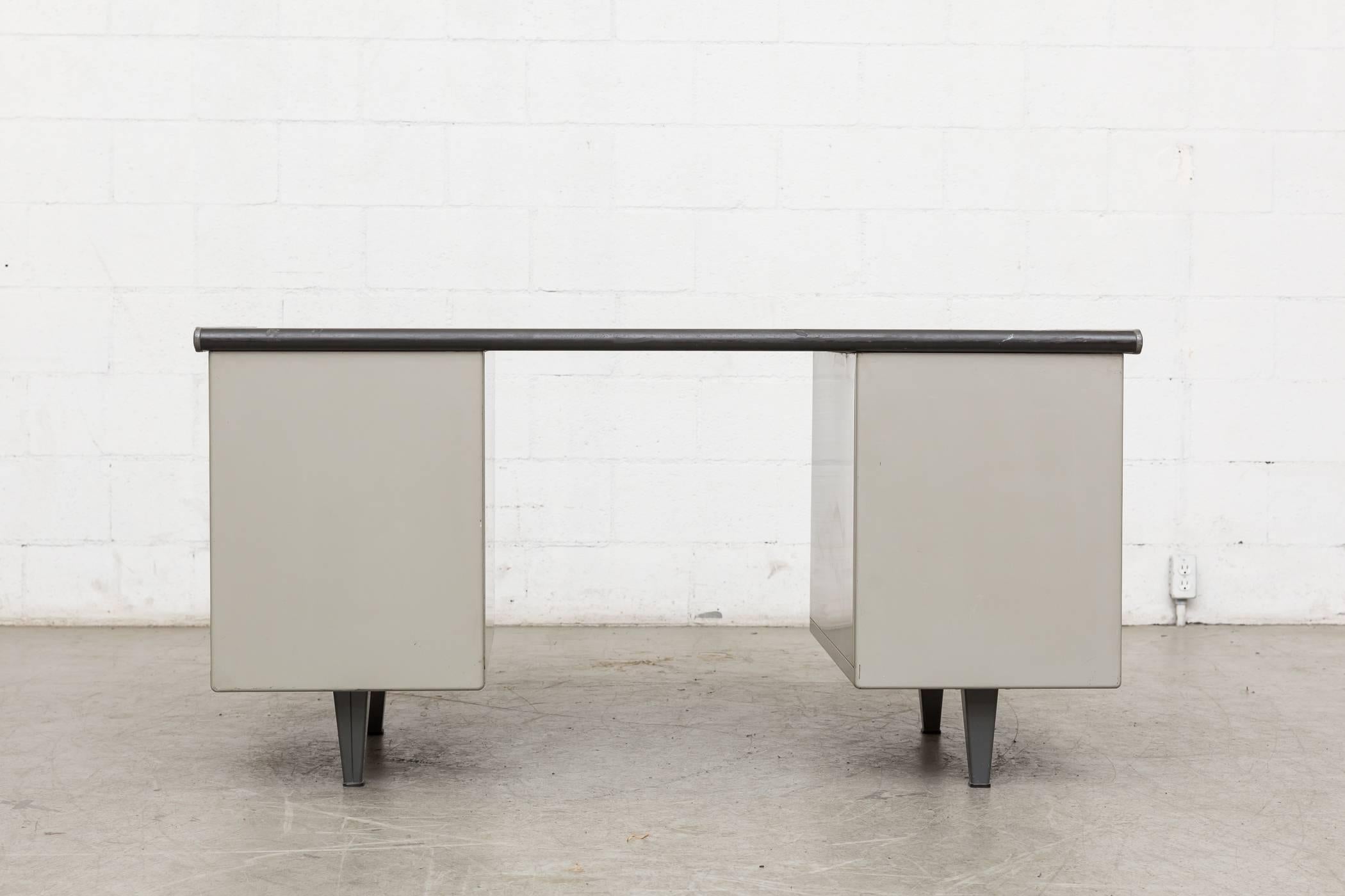 Mid-Century Modern Executive Gispen Industrial Metal Desk