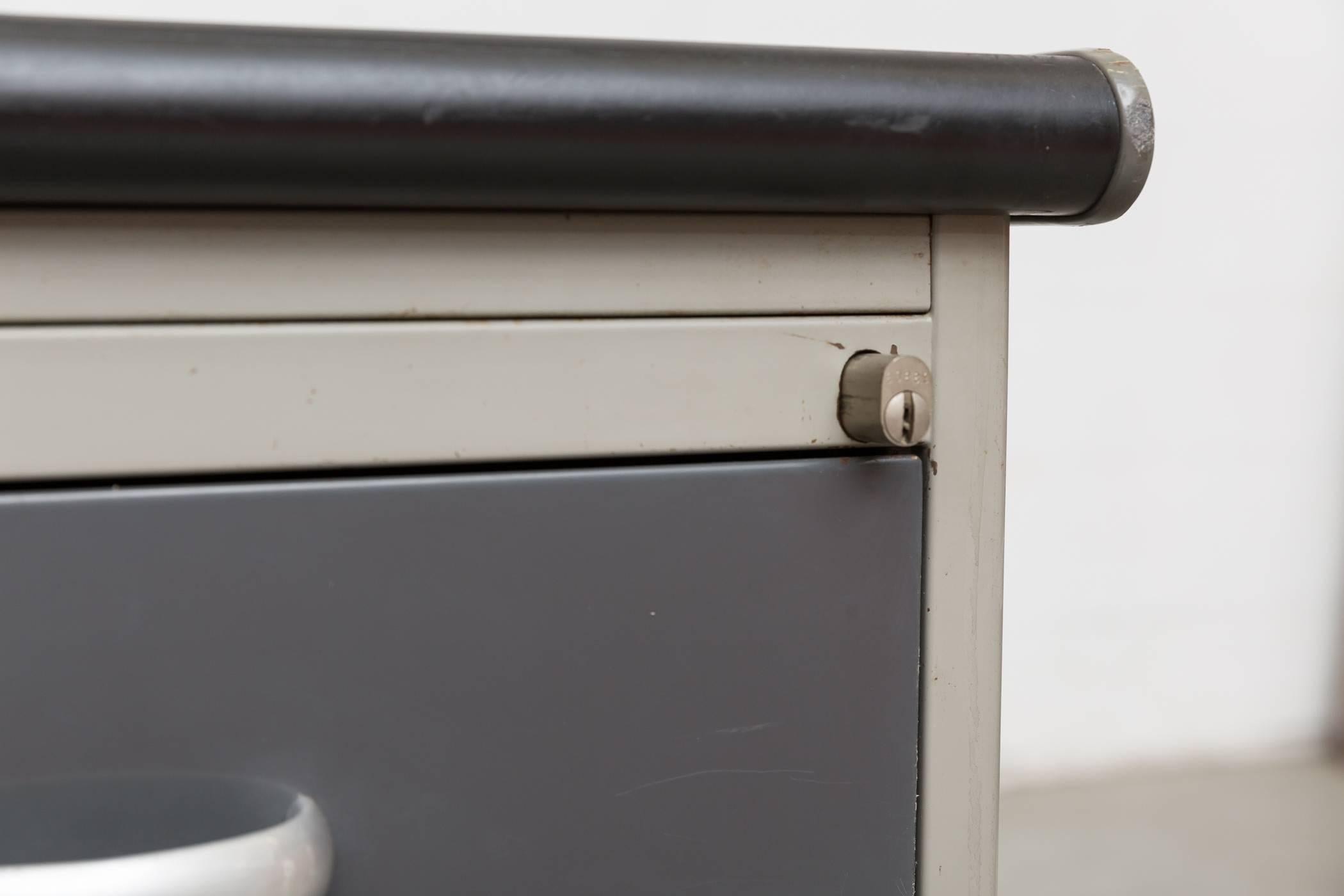 Mid-20th Century Executive Gispen Industrial Metal Desk