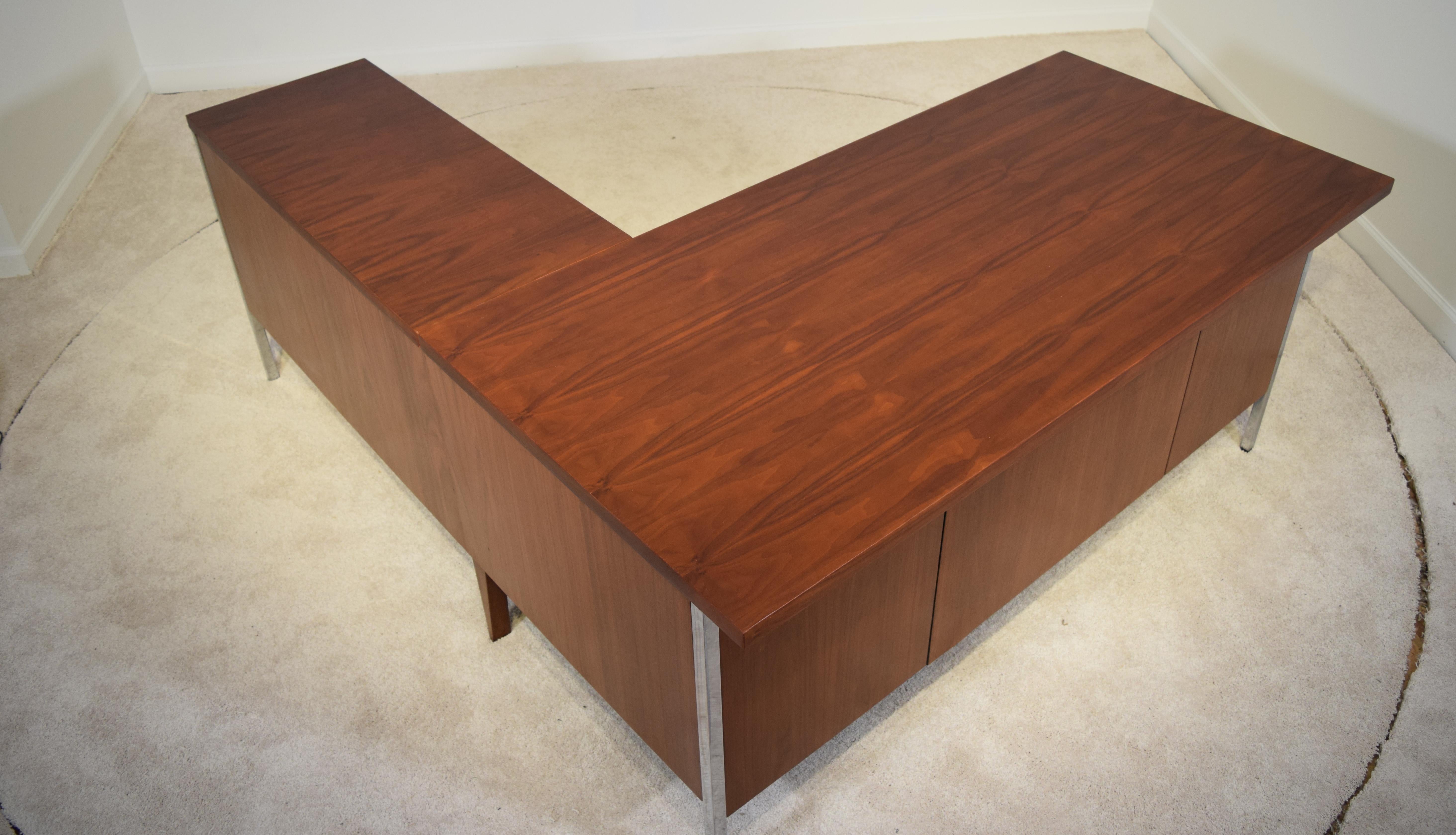 American Executive Knoll Walnut Desk with Return