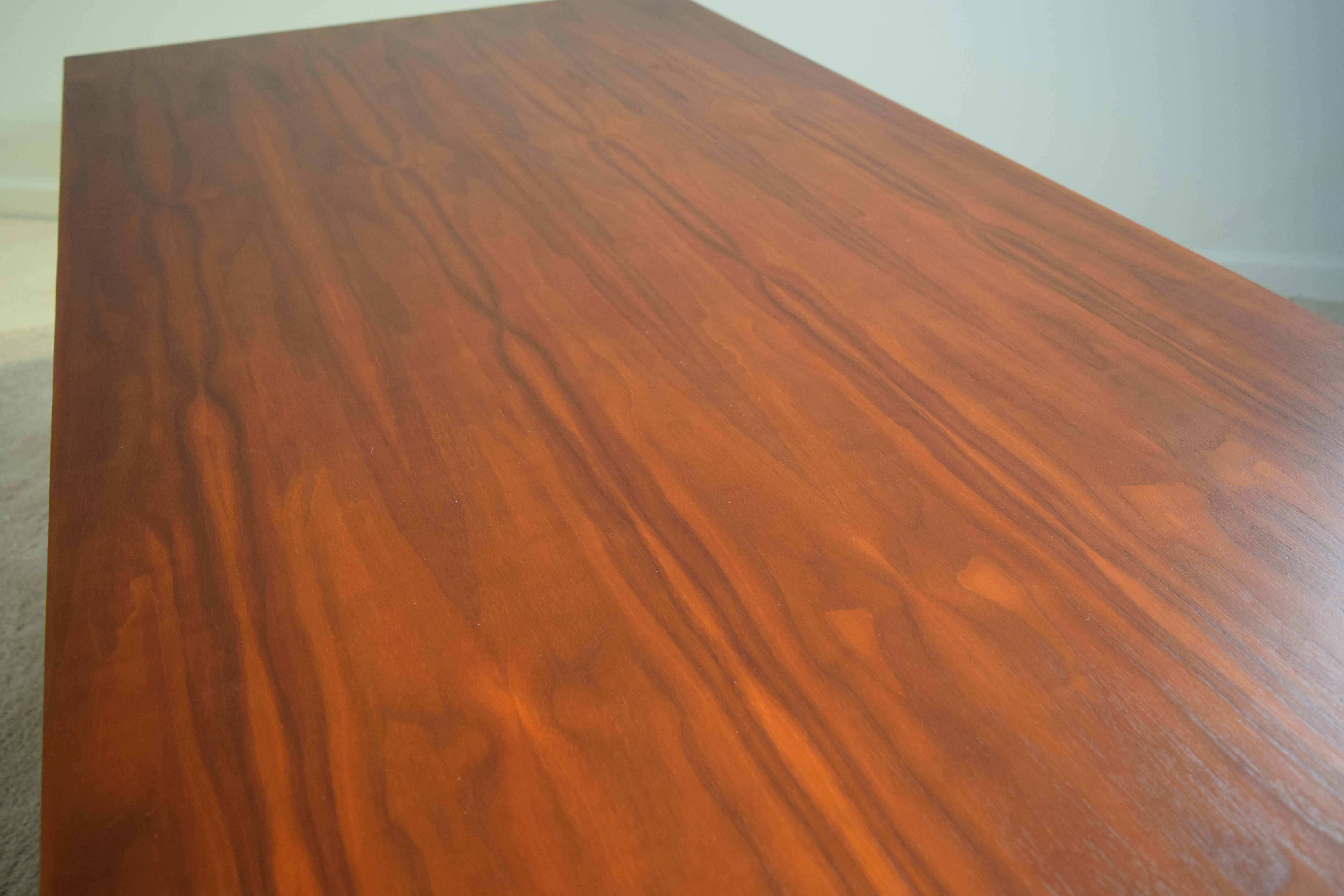 Chrome Executive Knoll Walnut Desk with Return