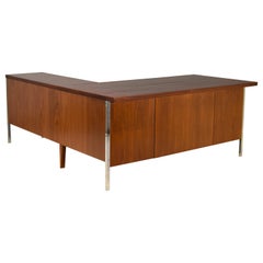 Executive Knoll Walnut Desk with Return