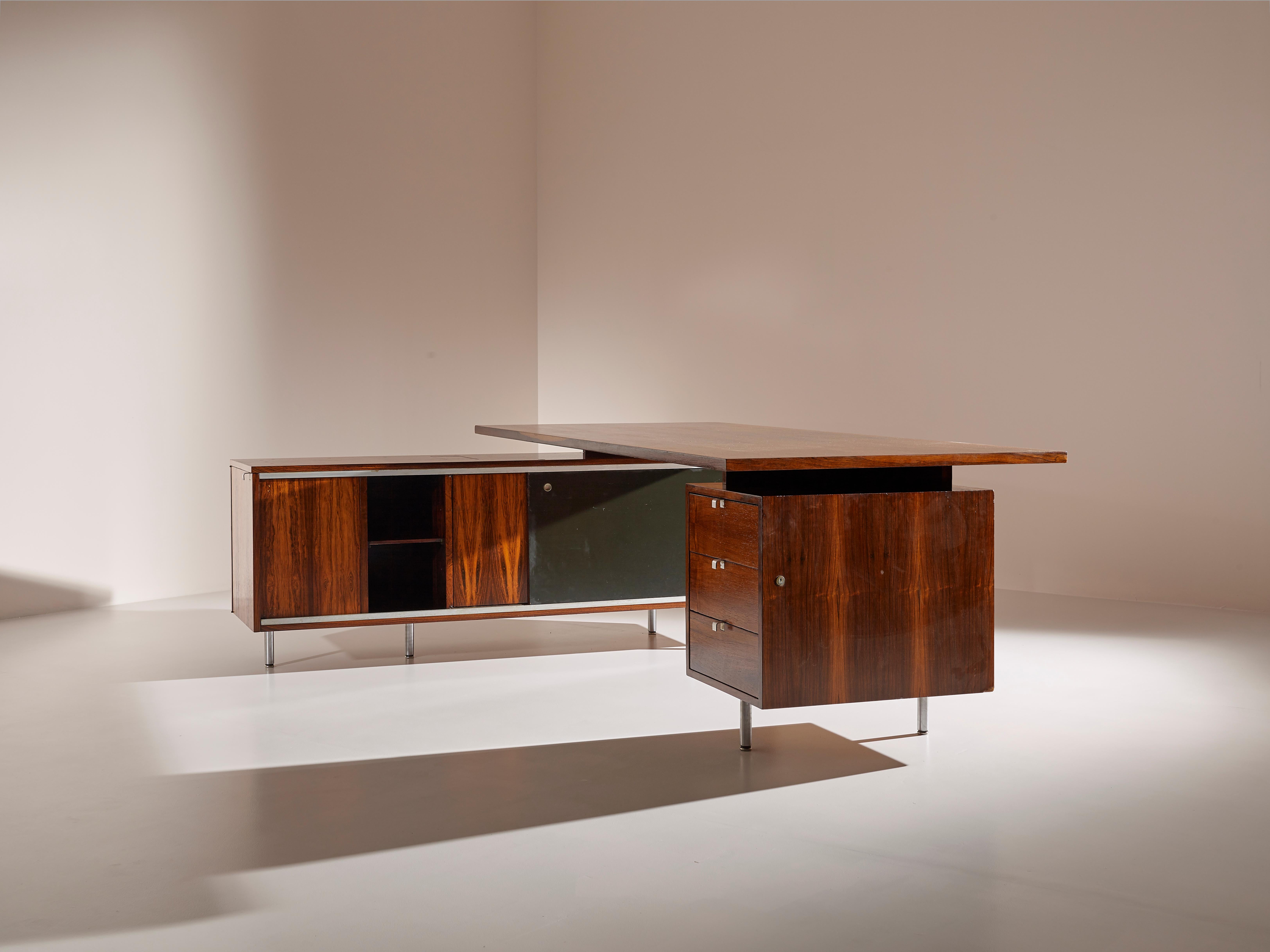 Executive L-Shaped Desk by George Nelson for Herman Miller, USA, 1960s In Good Condition In Chiavari, Liguria