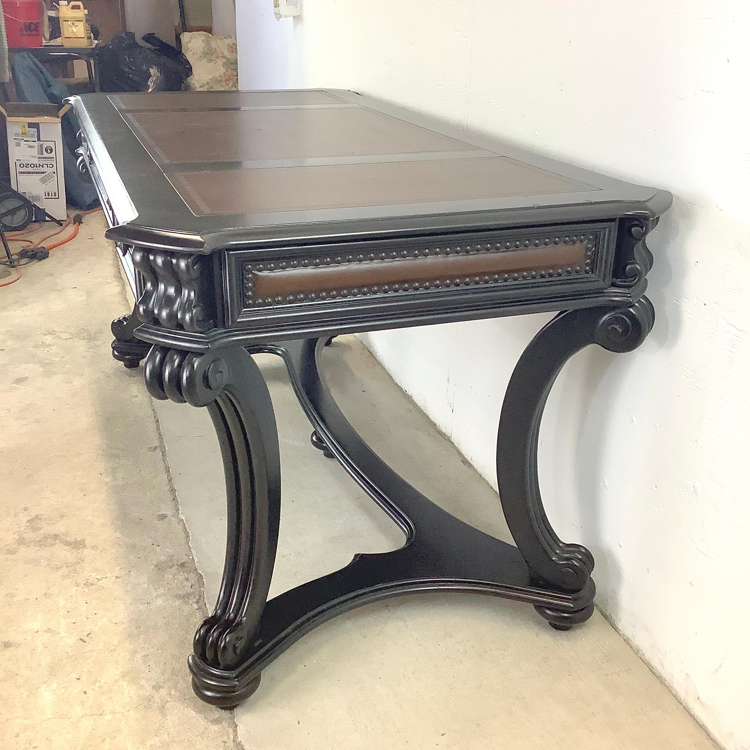 Executive Leather Top Trestle Desk by Hooker Furniture 4