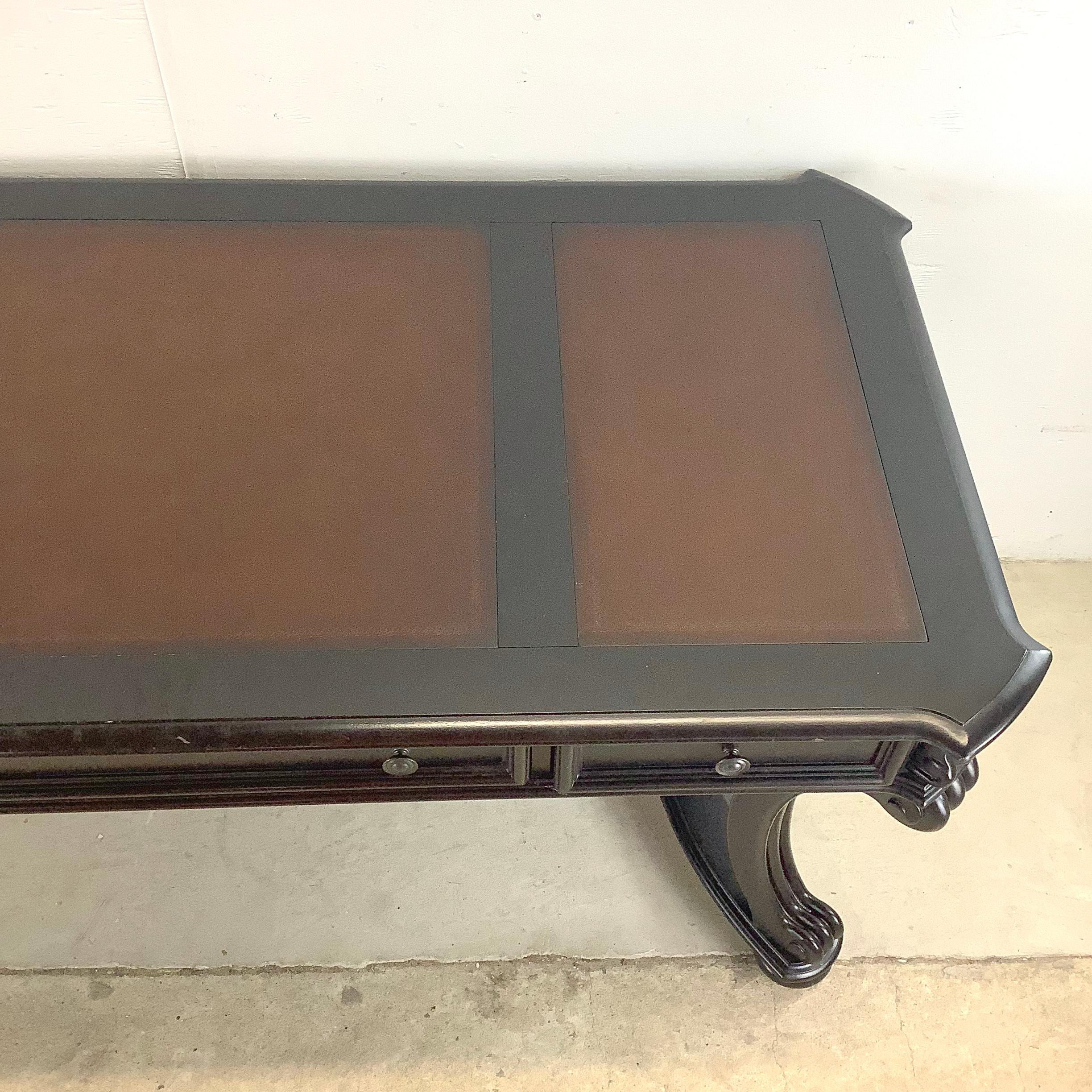 Contemporary Executive Leather Top Trestle Desk by Hooker Furniture