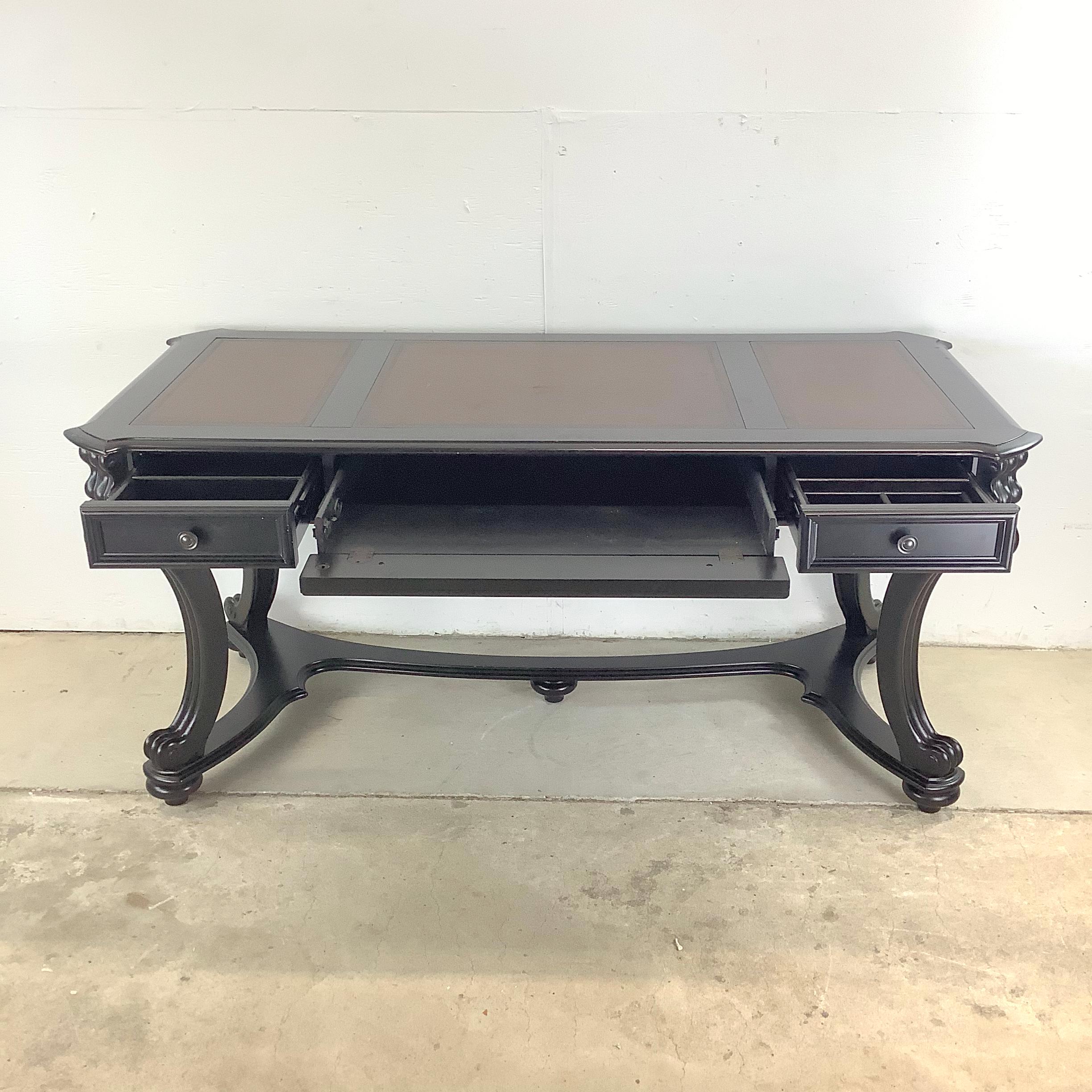 Executive Leather Top Trestle Desk by Hooker Furniture 1