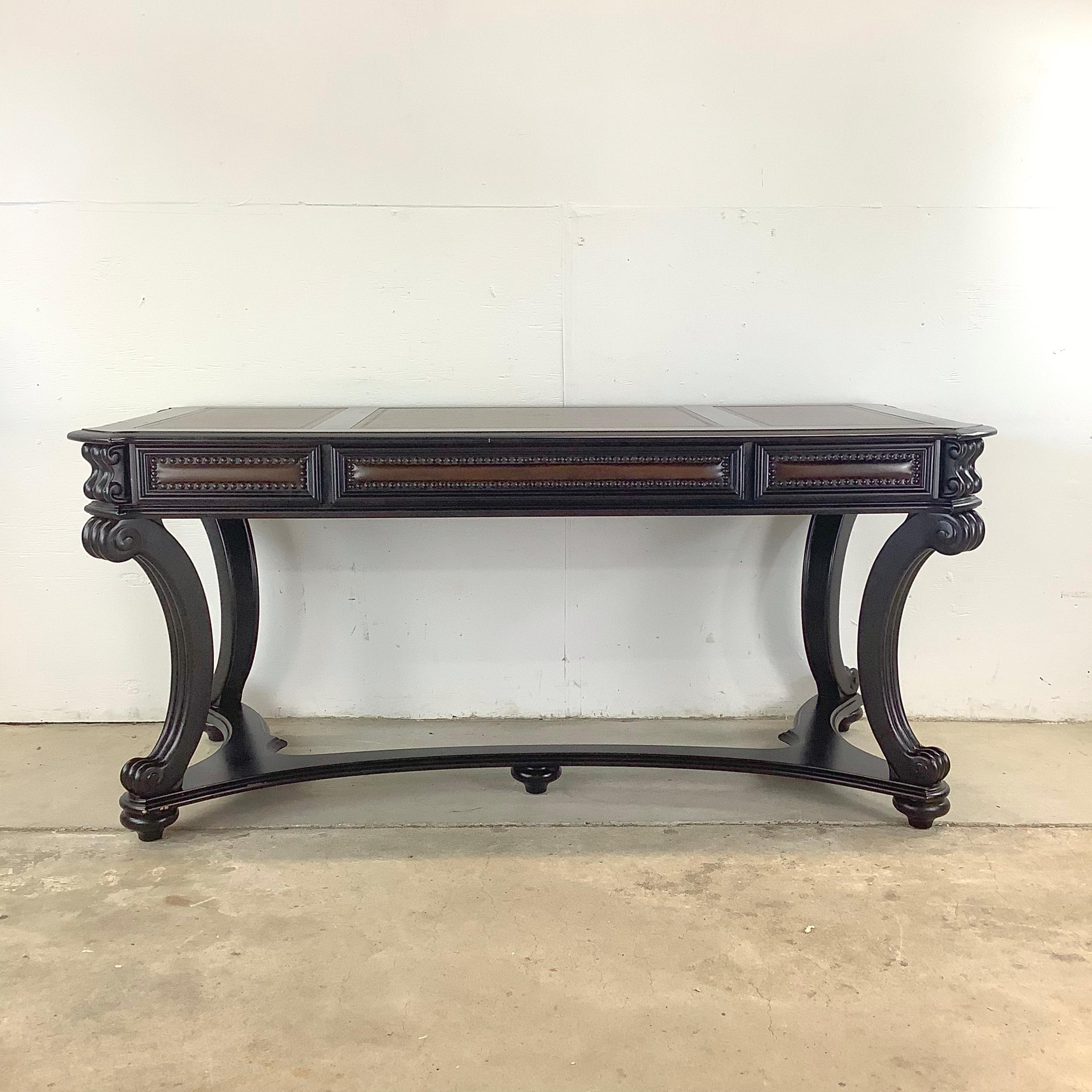 Executive Leather Top Trestle Desk by Hooker Furniture 2