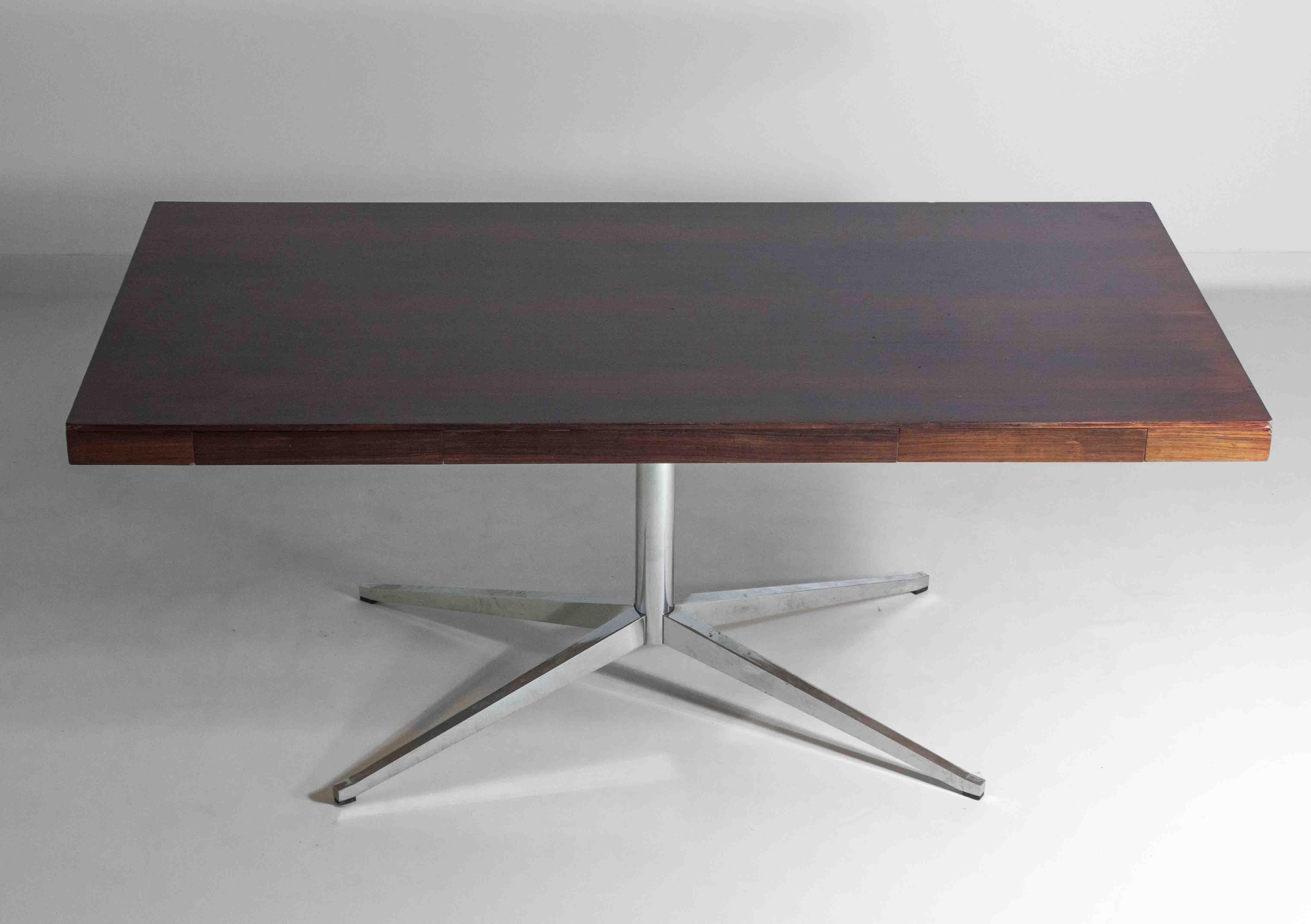Escritorio ejecutivo en palisandro de Florence Knoll, años 70 en Bueno estado para la venta en Antwerpen, VAN