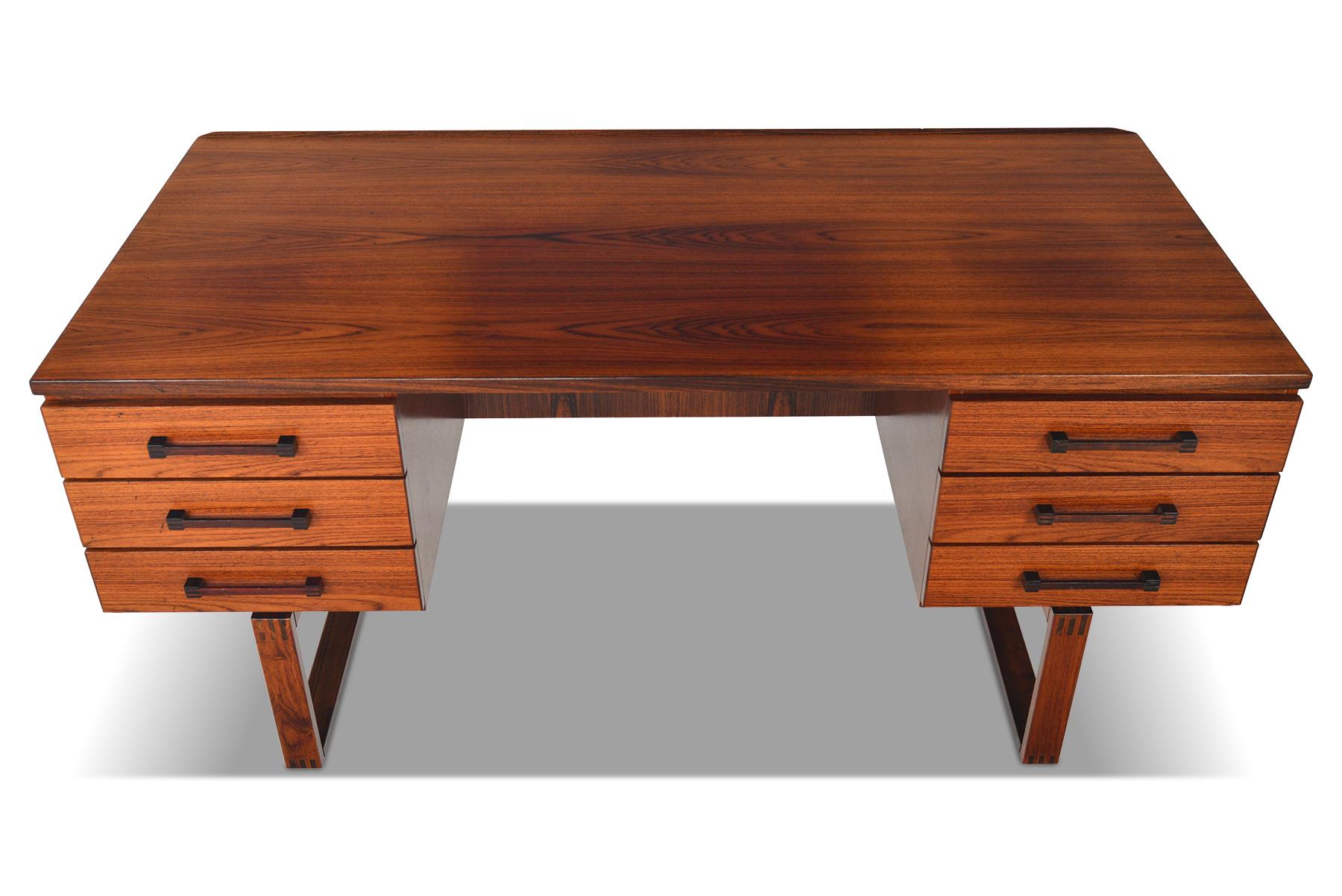 Mid-Century Modern Executive Rosewood Desk by Henning Jensen and Torben Valeur