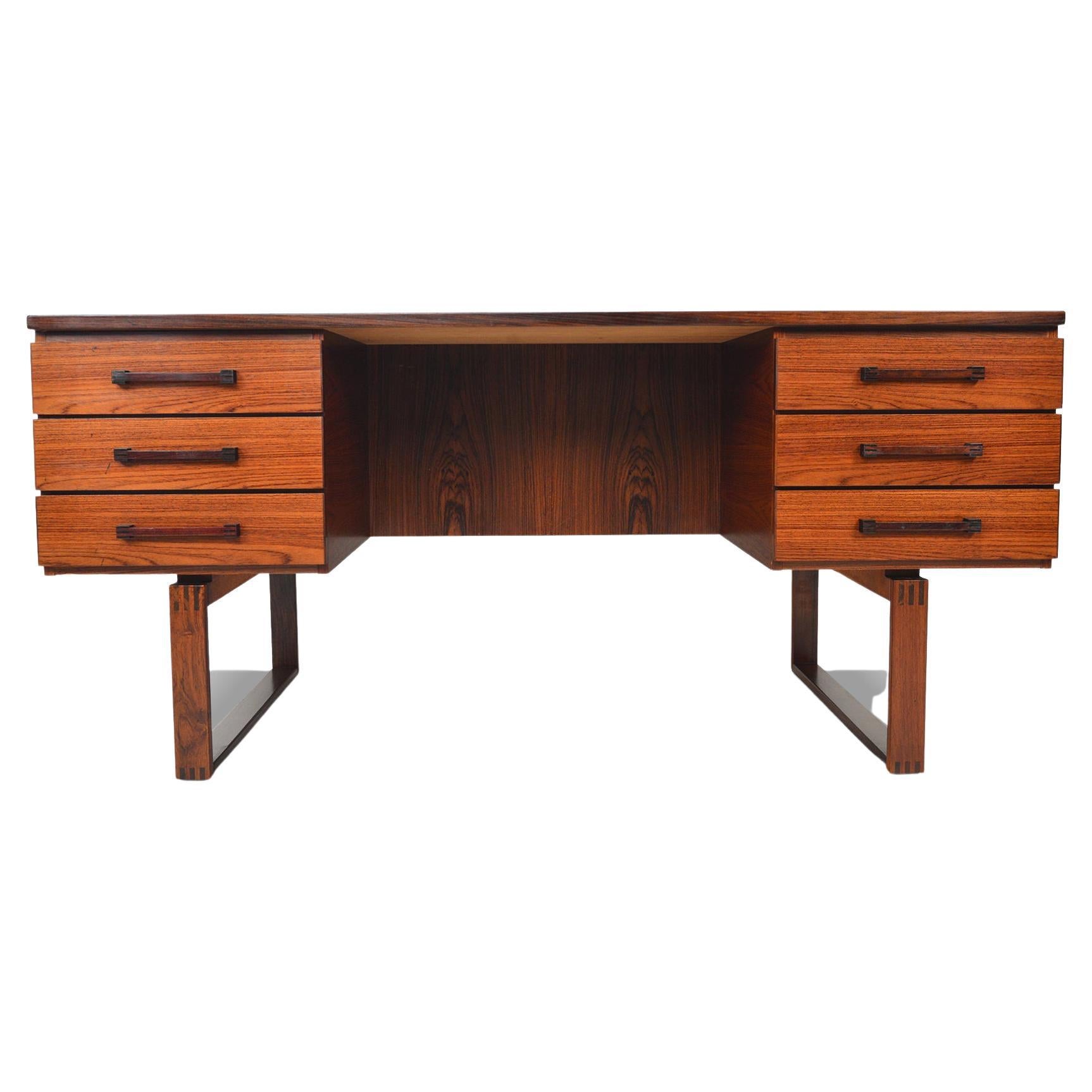Walnut and Rosewood Executive Desk, c. 1930s at 1stDibs