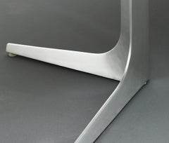 Executive Rosewood Desk by Herbert Hirche with Sculpted Cast Aluminium Base