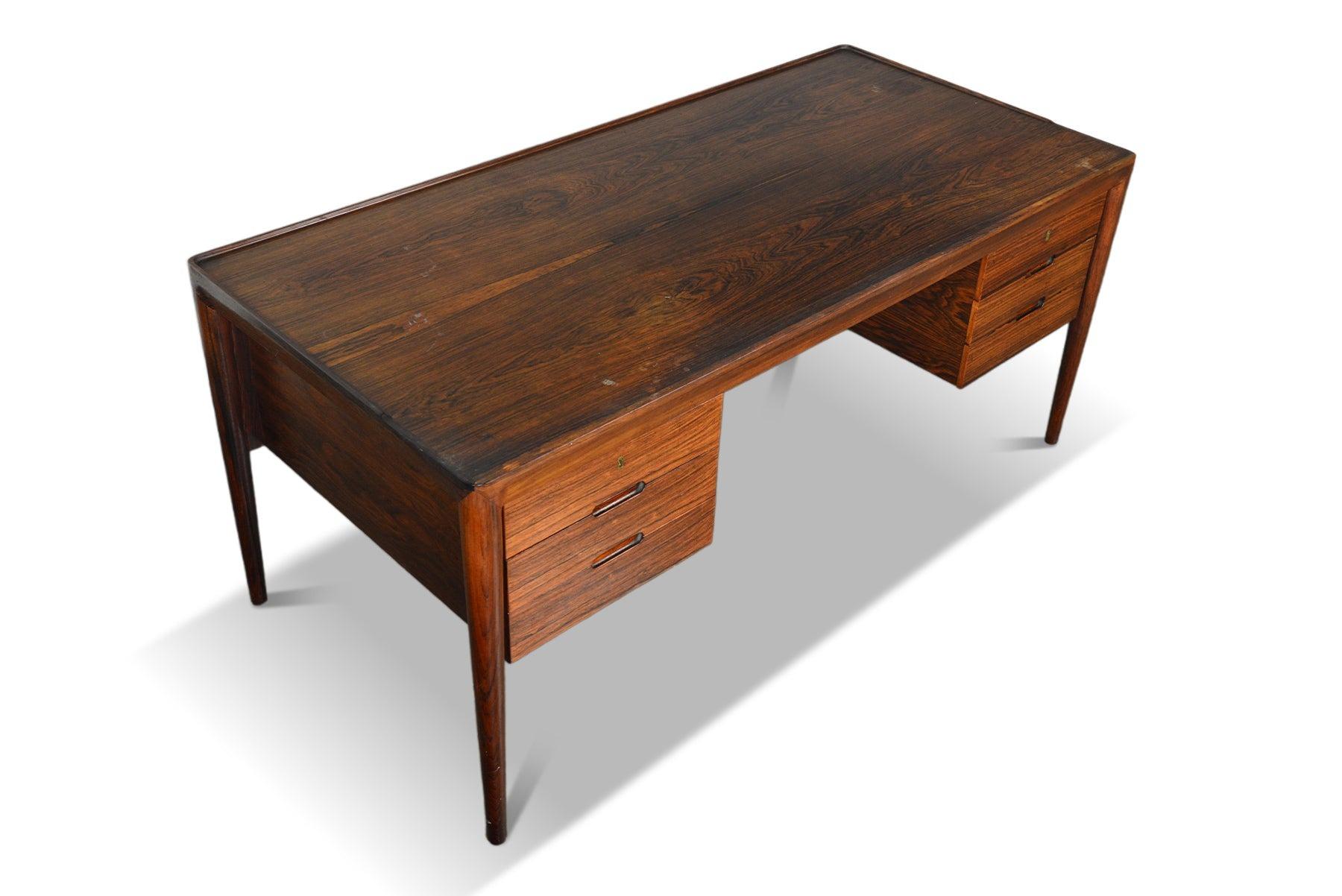 20th Century Executive rosewood writing desk by erik riisager hansen For Sale