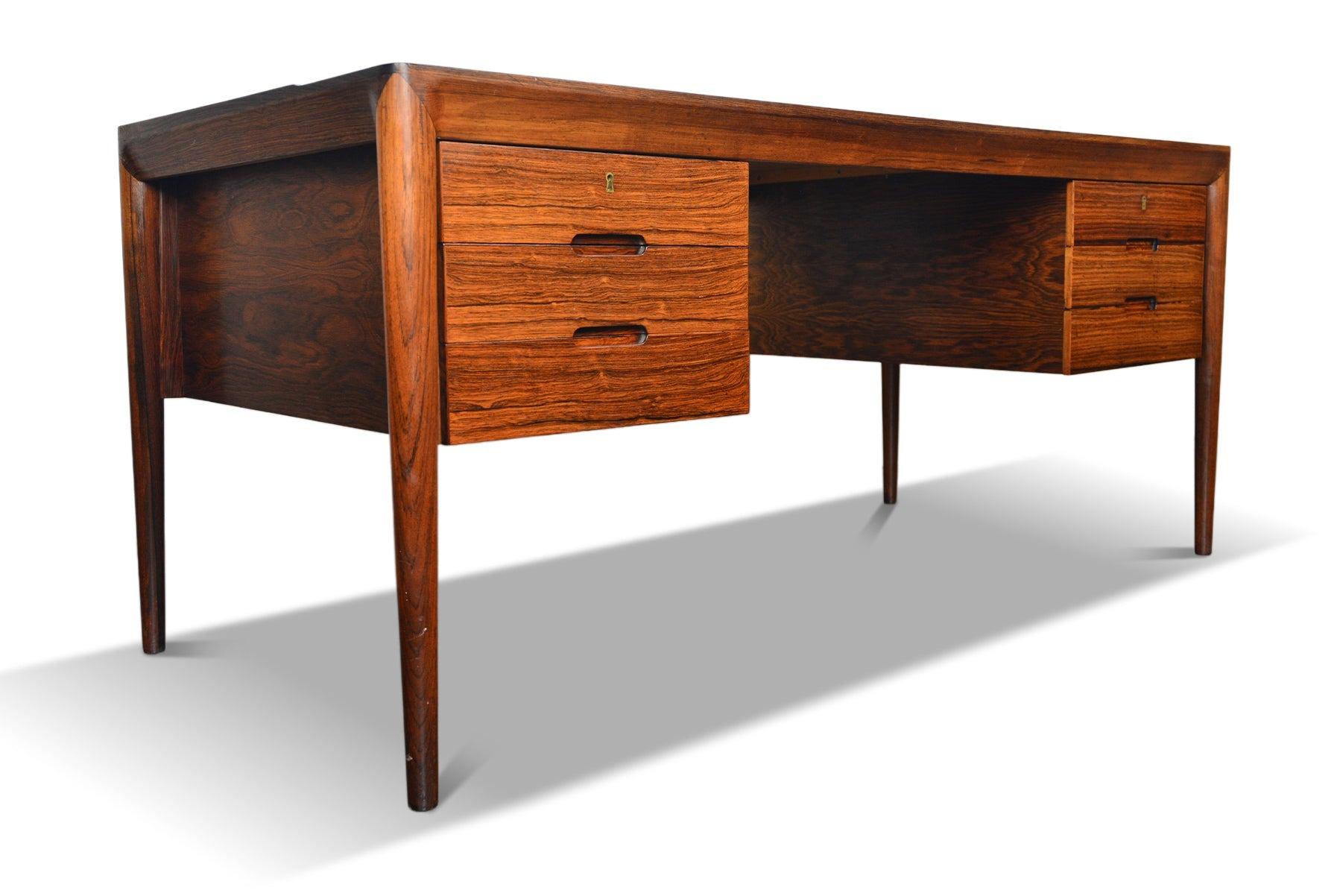 Rosewood Executive rosewood writing desk by erik riisager hansen For Sale