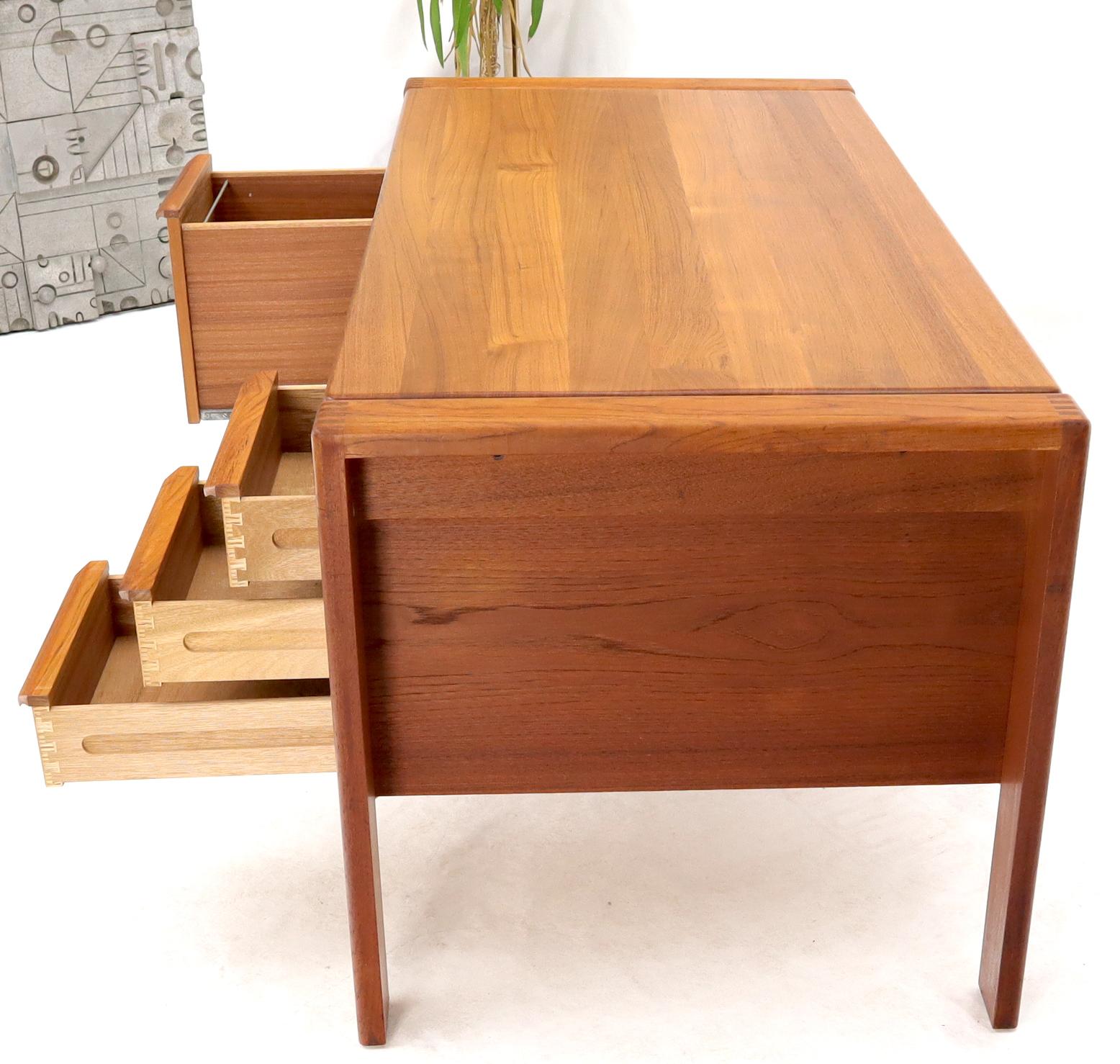 Executive Solid Teak Midcentury Danish Modern Desk with Bookcase and File Drawer 3