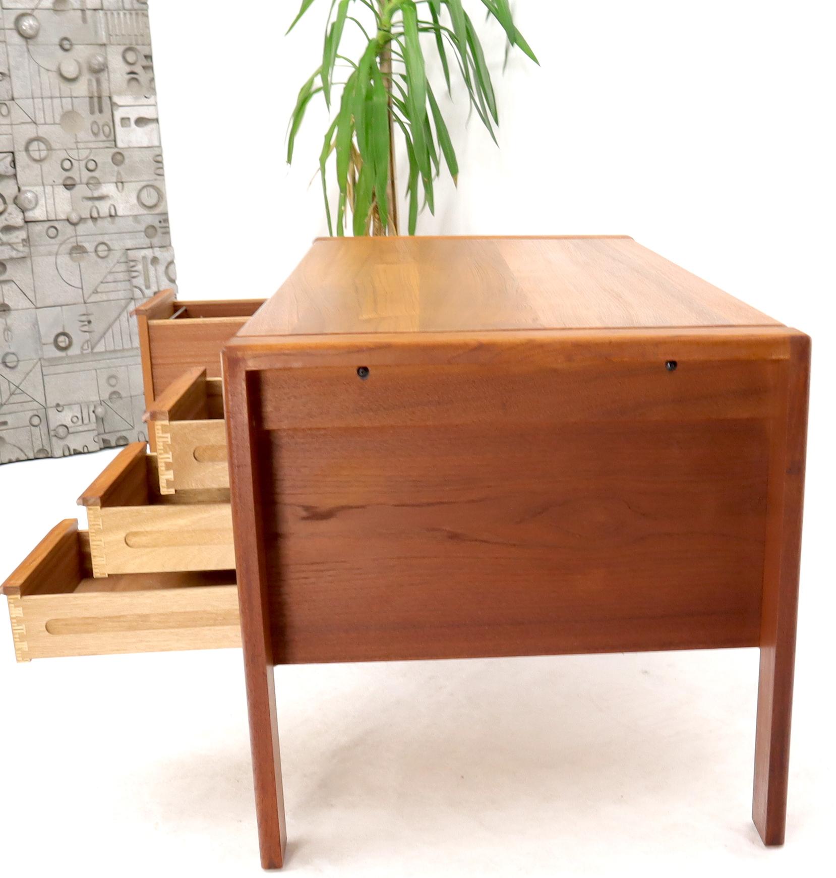 Executive Solid Teak Midcentury Danish Modern Desk with Bookcase and File Drawer 4
