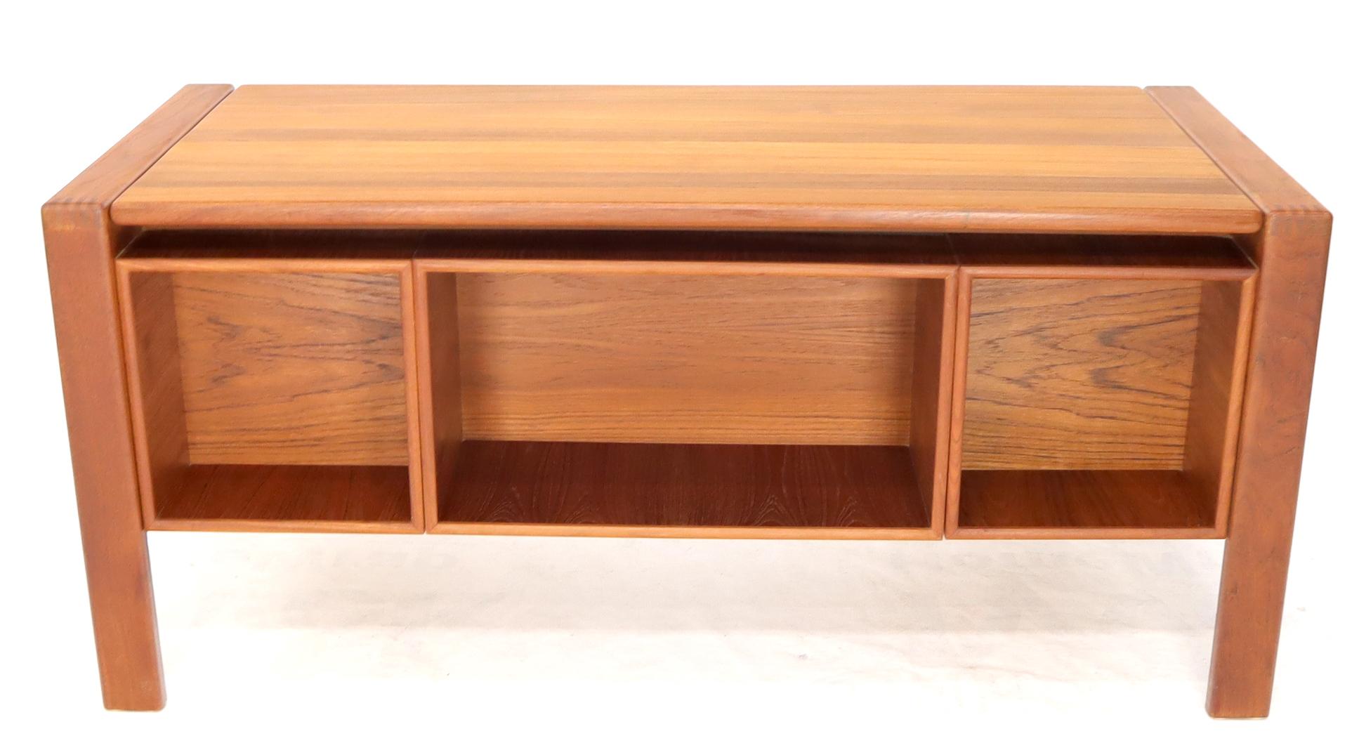 Executive Solid Teak Midcentury Danish Modern Desk with Bookcase and File Drawer 9