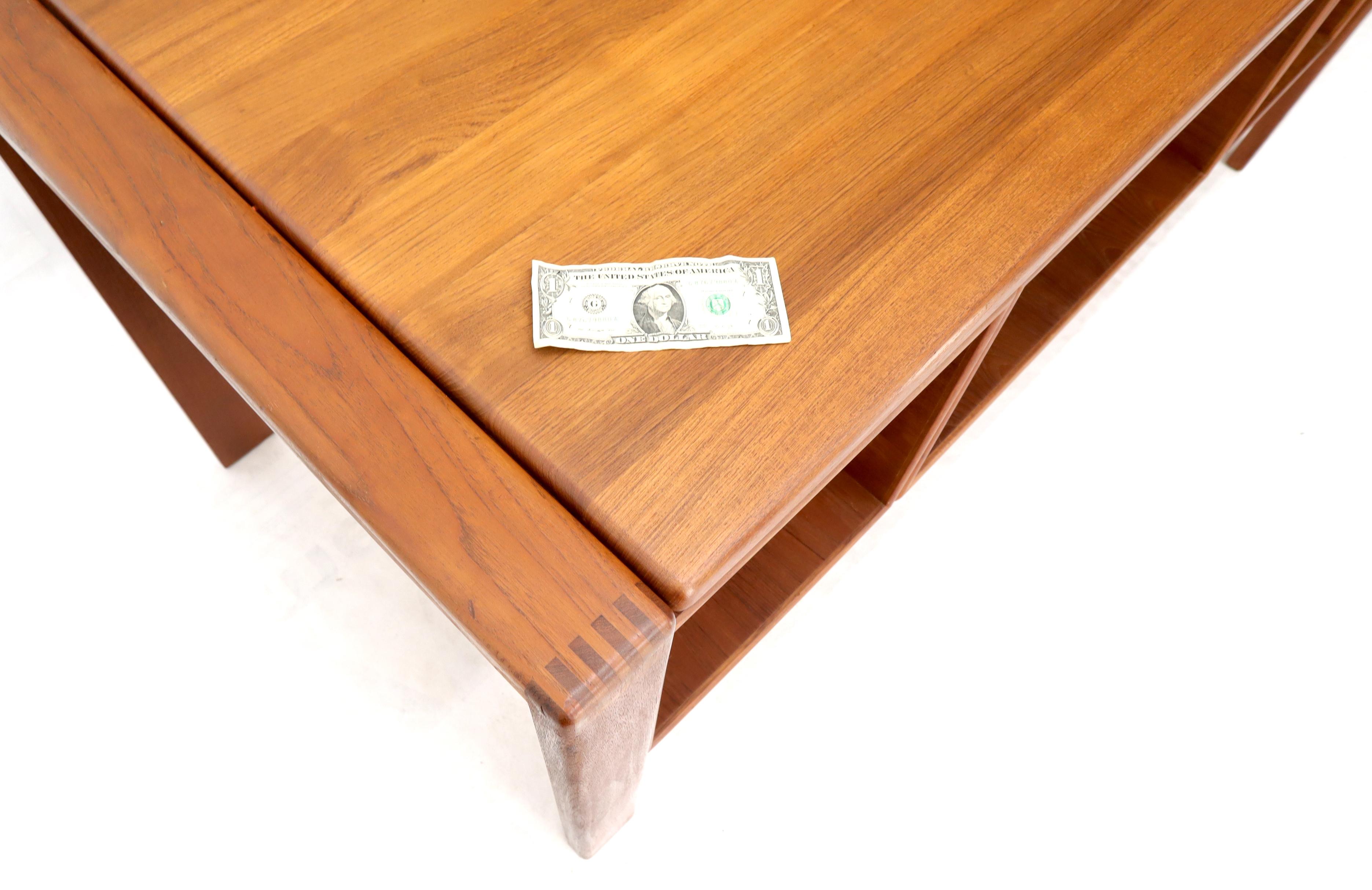 Executive Solid Teak Midcentury Danish Modern Desk with Bookcase and File Drawer 11