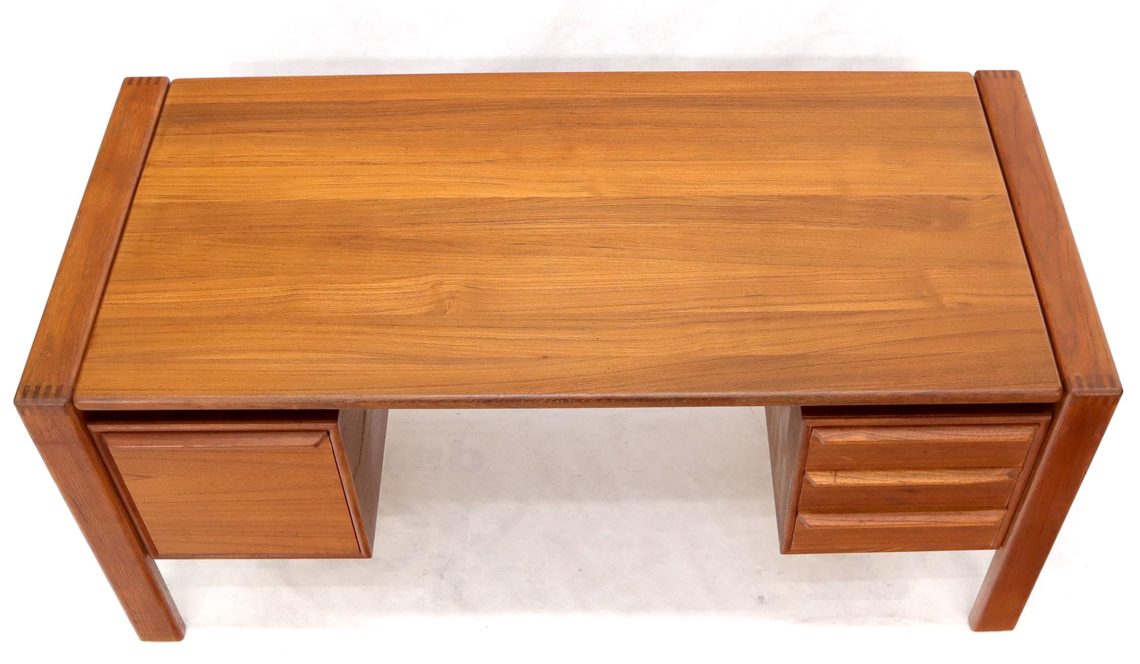 20th Century Executive Solid Teak Midcentury Danish Modern Desk with Bookcase and File Drawer