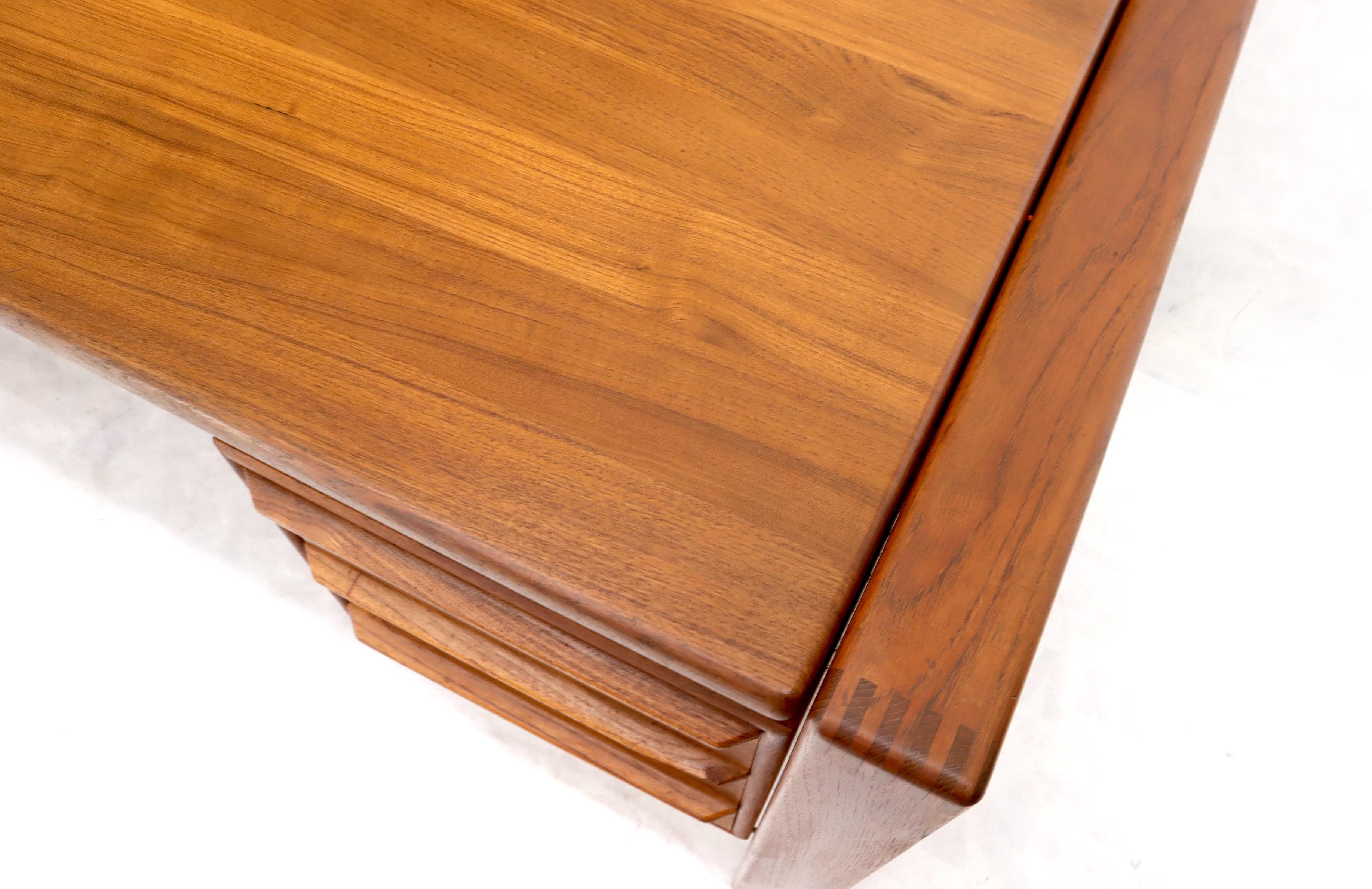 Executive Solid Teak Midcentury Danish Modern Desk with Bookcase and File Drawer 1