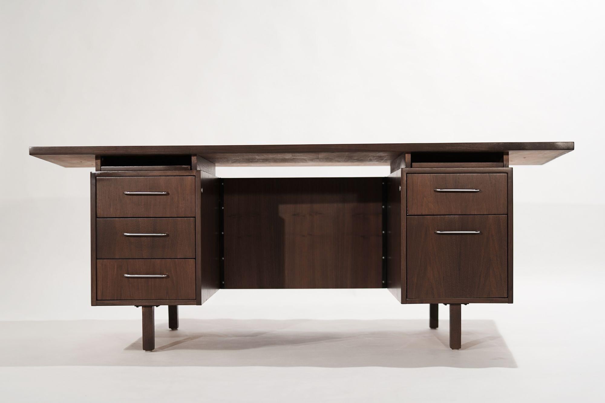 20th Century Executive Walnut Desk by Harvey Probber, C. 1950s For Sale
