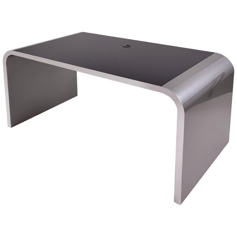 Executive Waterfall Metal Desk in Art Deco Streamline Design, Germany