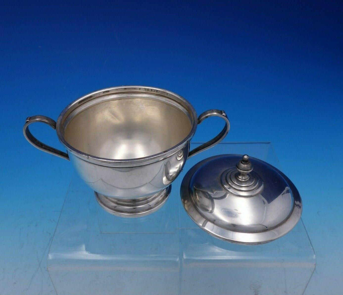 20th Century Exemplar by Watson Sterling Silver Tea Set 5-Piece with SP Tray, circa 1714-1727
