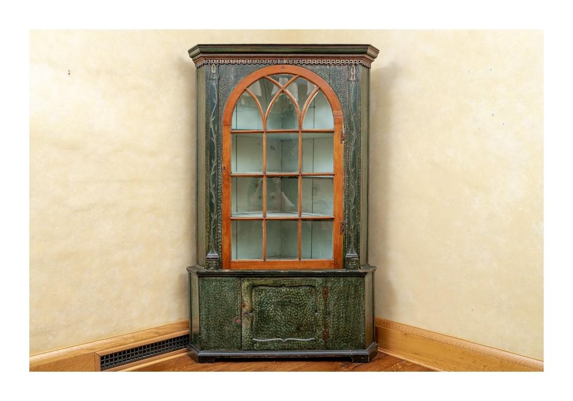 Exemplary 18th Century Paint Decorated Corner Cabinet, Christie's Provenance For Sale 4