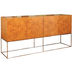 Exemplary Bookmatched Olivewood Credenza by Milo Baughman for Thayer Coggin